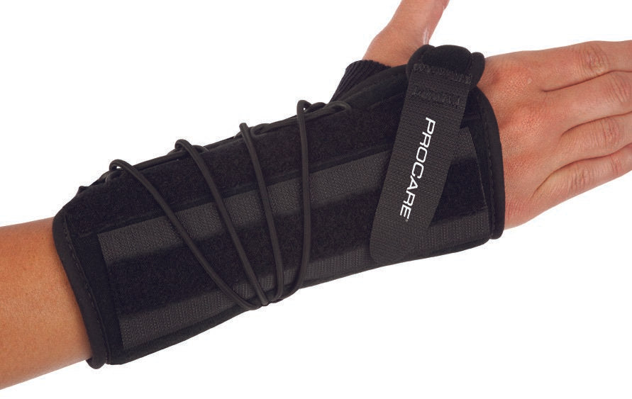 Wrist Brace ProCare® Quick-Fit® Wrist II Preformed Aluminum / Foam / Nylon Right Hand Black One Size Fits Most
