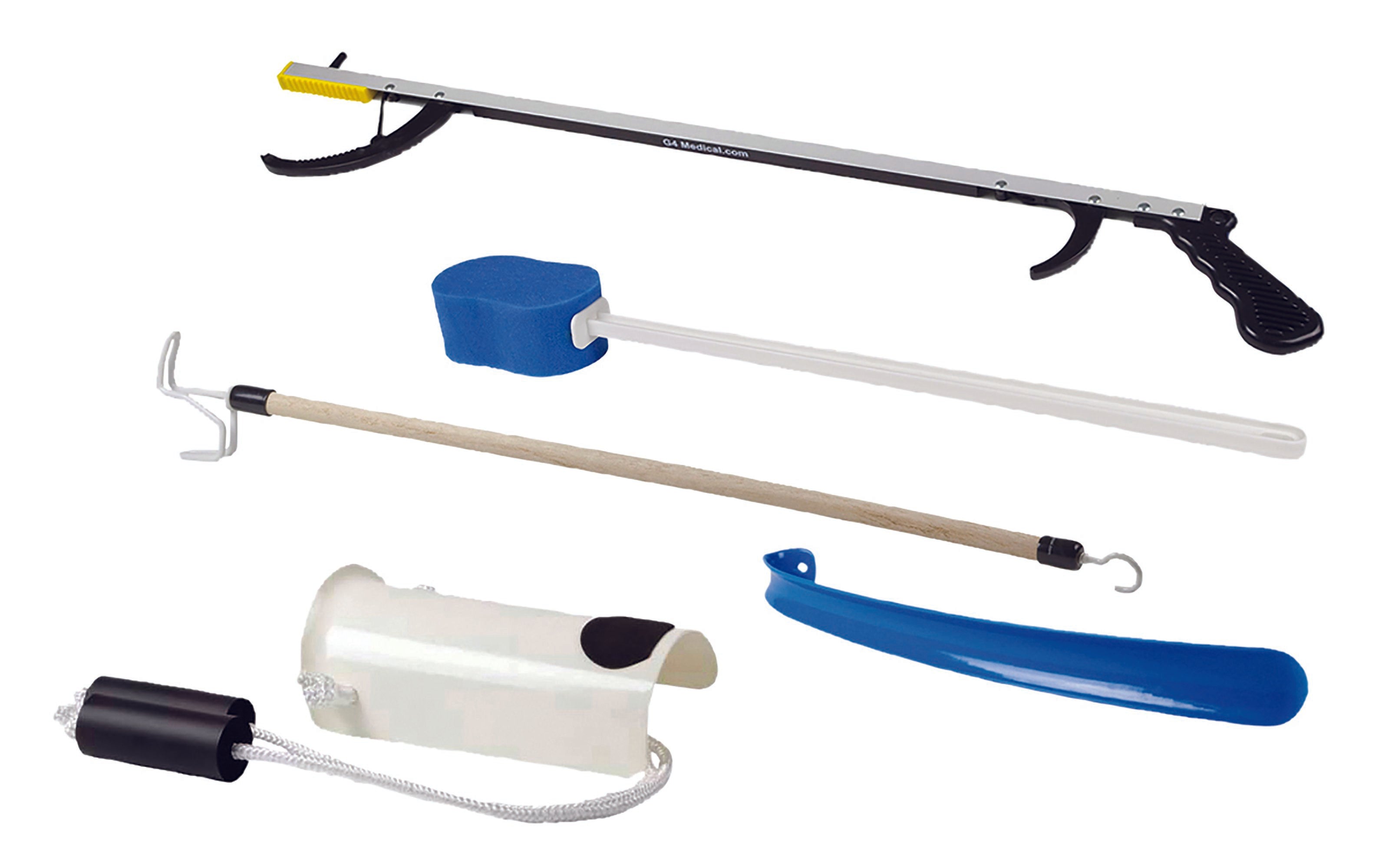 ADL Hip / Knee Equipment Kit FabLife™ Deluxe Reacher - 32 Inch Length / Shoehorn - 18 Inch Length / Dressing Stick - 24 Inch Length