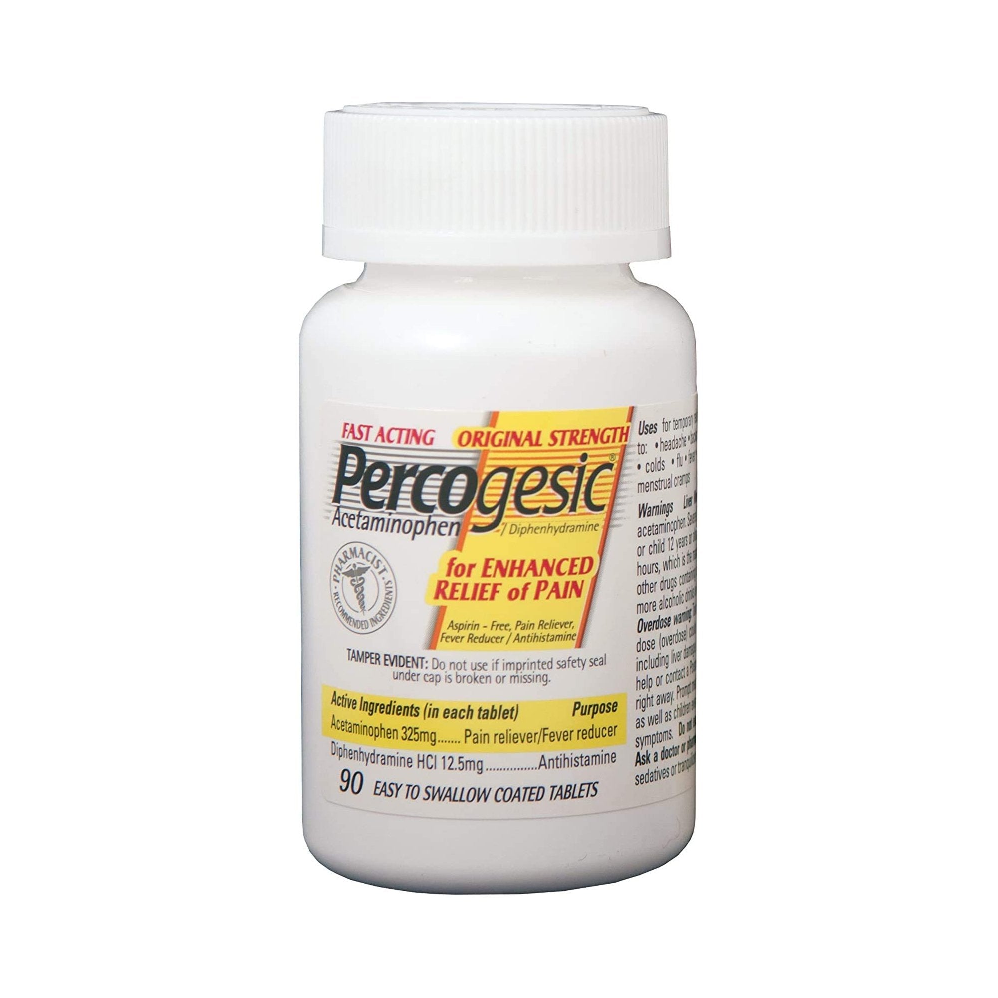 Allergy Relief Percogesic® 325 mg - 12.5 mg Strength Tablet 90 per Bottle