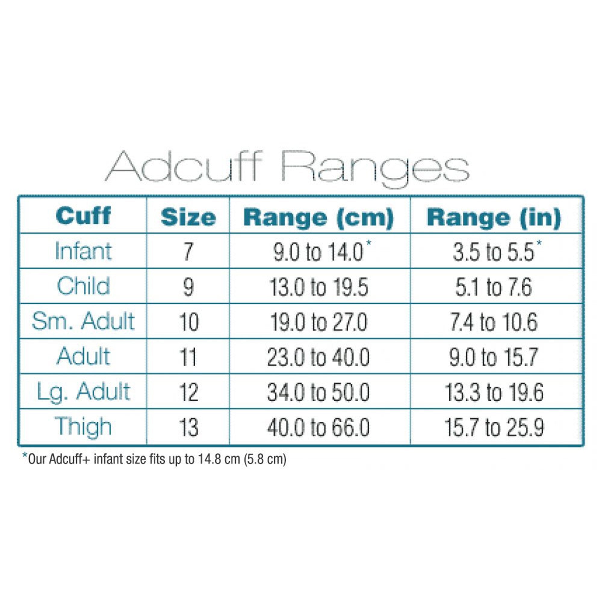 Reusable Blood Pressure Cuff Adcuff™ 19 to 27 cm Arm Nylon Cuff Small Adult Cuff