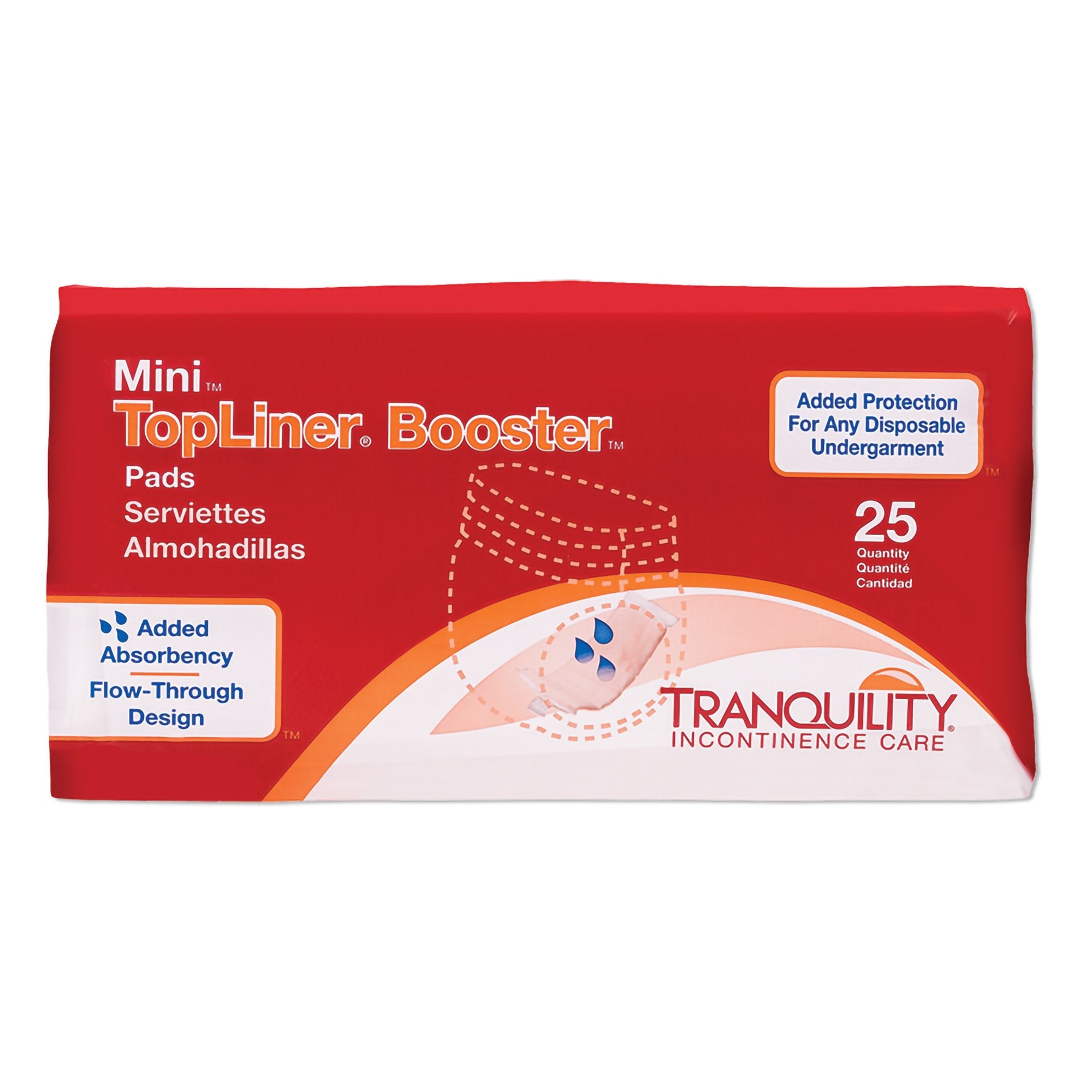 Booster Pad Tranquility® TopLiner™ 2-3/4 X 10-1/2 Inch Heavy Absorbency Superabsorbant Core Mini