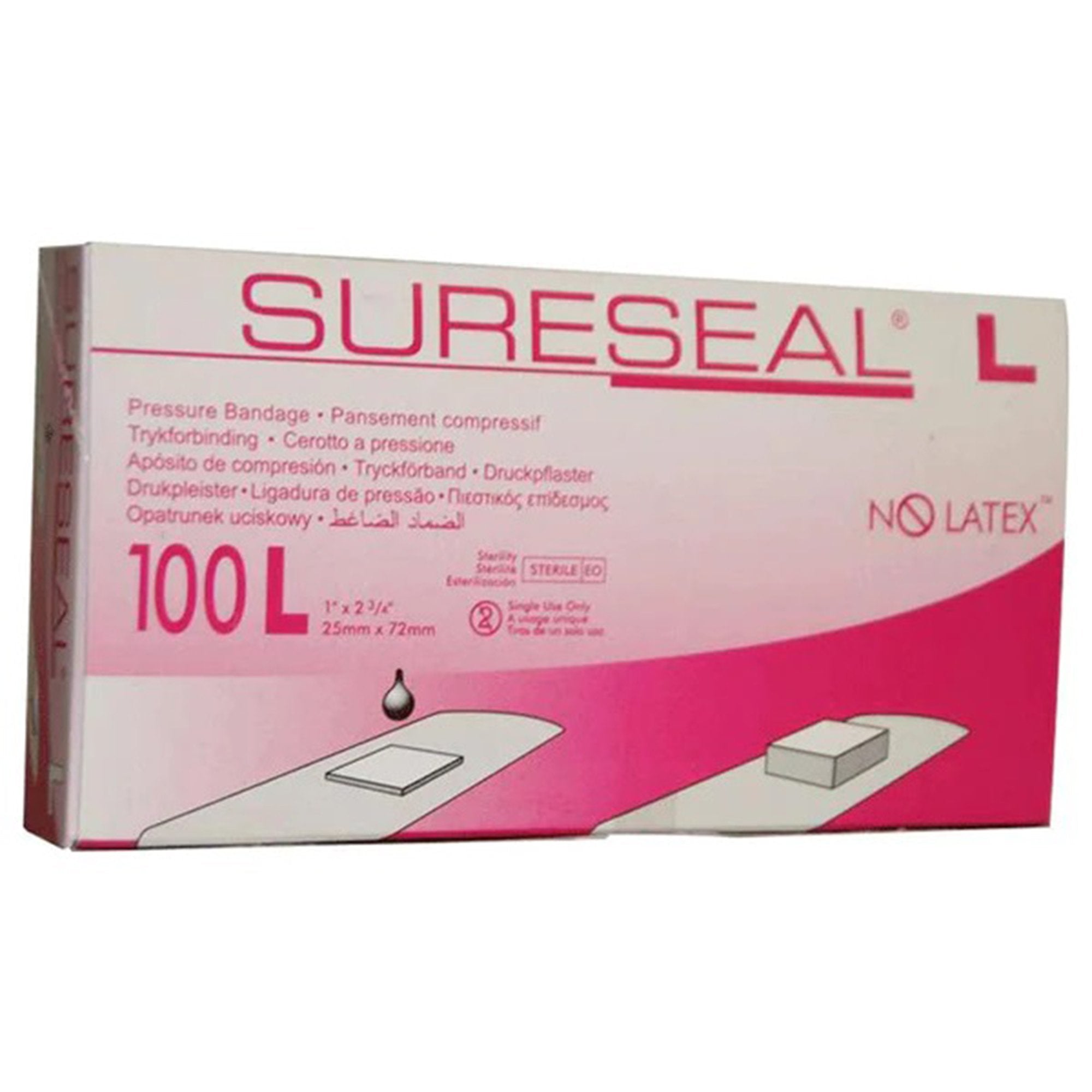 Adhesive Pressure Bandage Sureseal® 1 X 2-3/4 Inch Cellulose Rectangle Tan Sterile