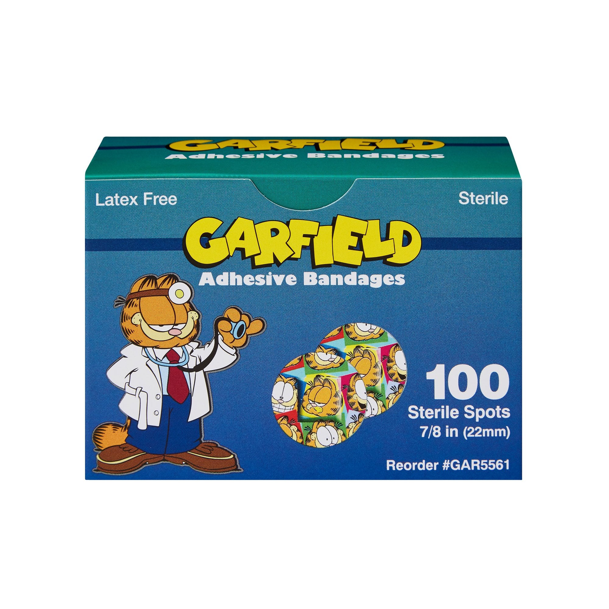 Adhesive Spot Bandage ASO 7/8 Inch Plastic Round Kid Design (Garfield) Sterile