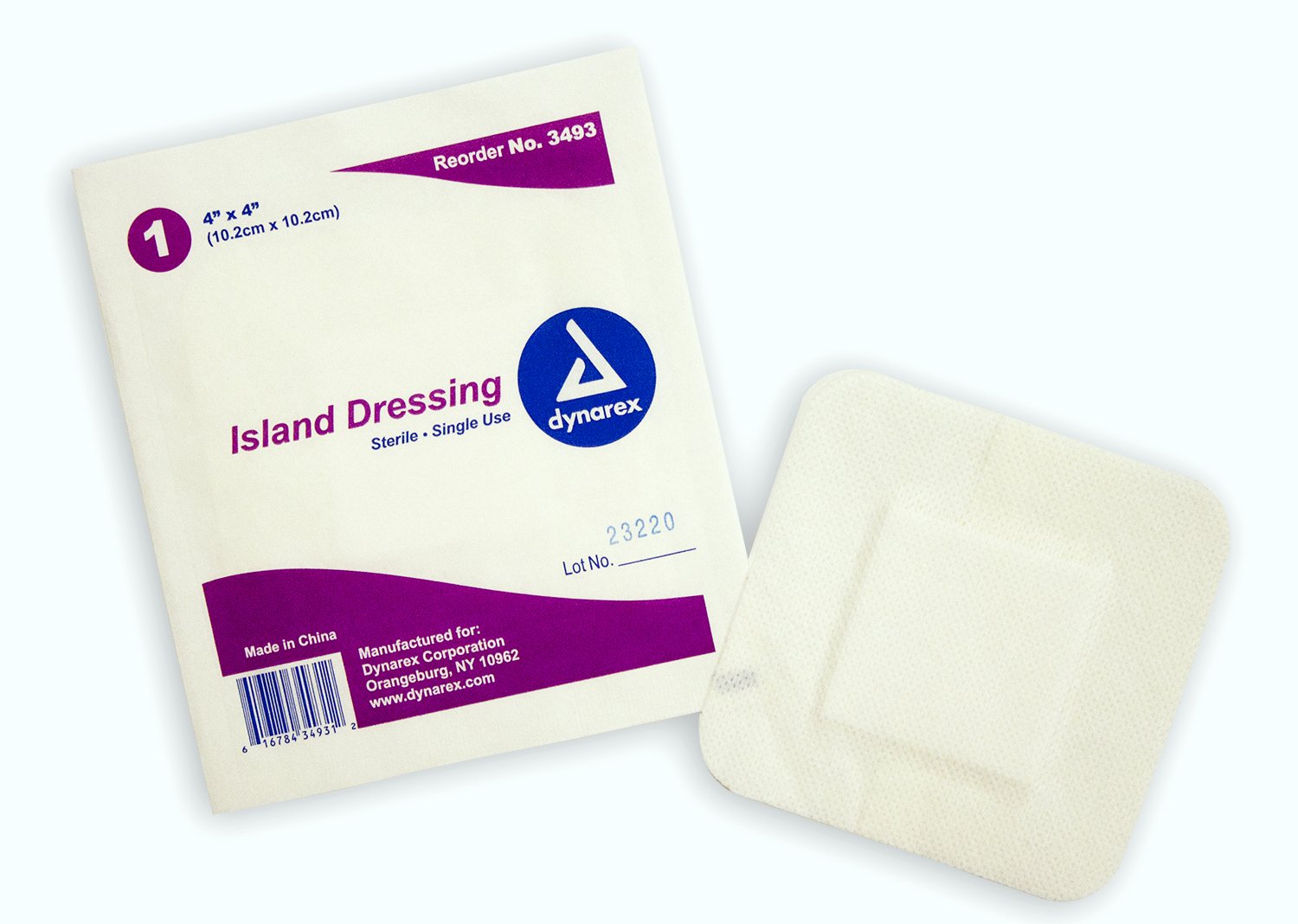 Adhesive Dressing Dynarex 4 X 4 Inch Square Sterile