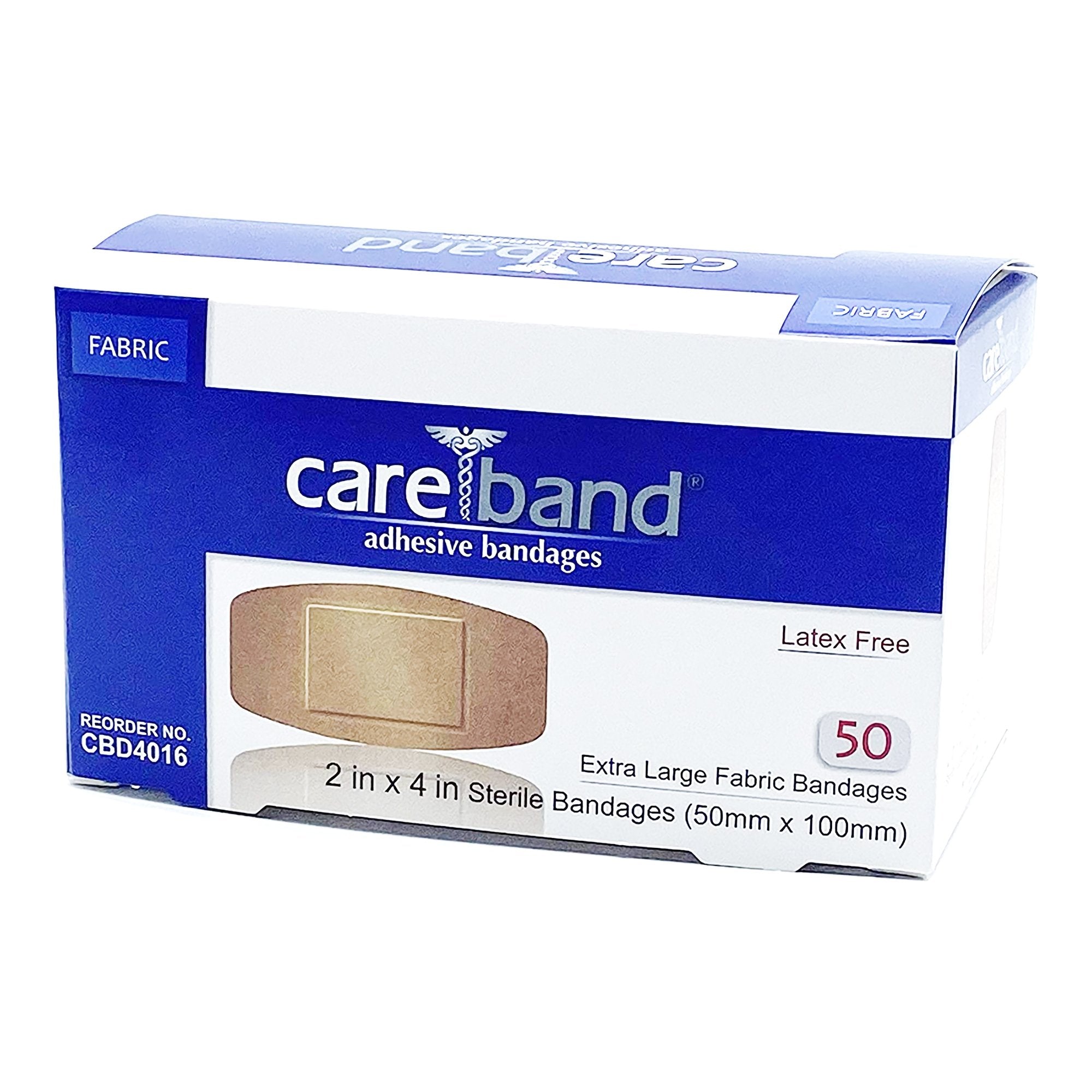 Adhesive Strip Careband™ 2 X 4 Inch Fabric Rectangle Tan Sterile