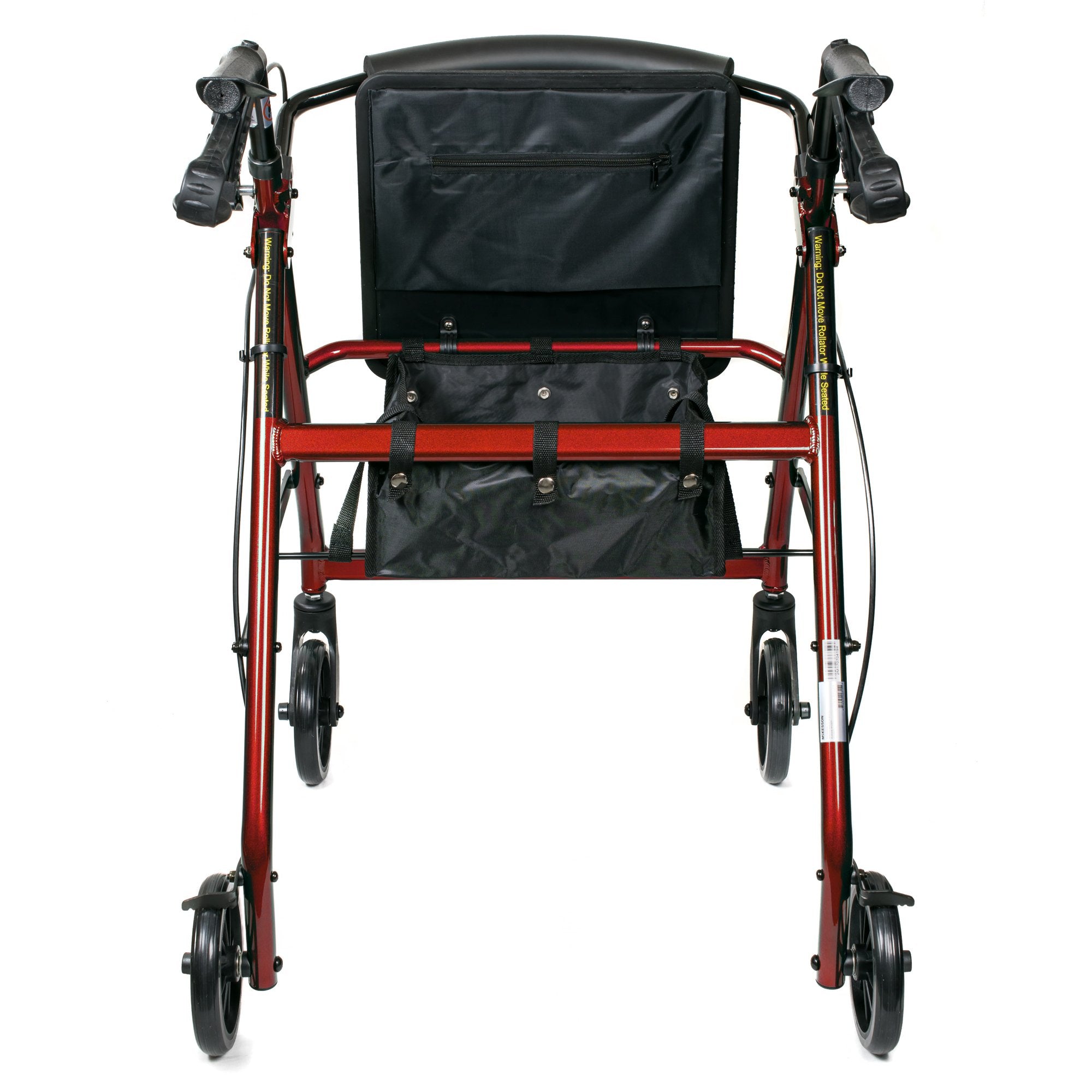 4 Wheel Rollator McKesson Red Adjustable Height / Folding Aluminum Frame