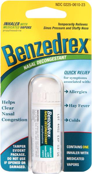 Nasal Decongestant Benzedrex® 250 mg Strength Inhilation