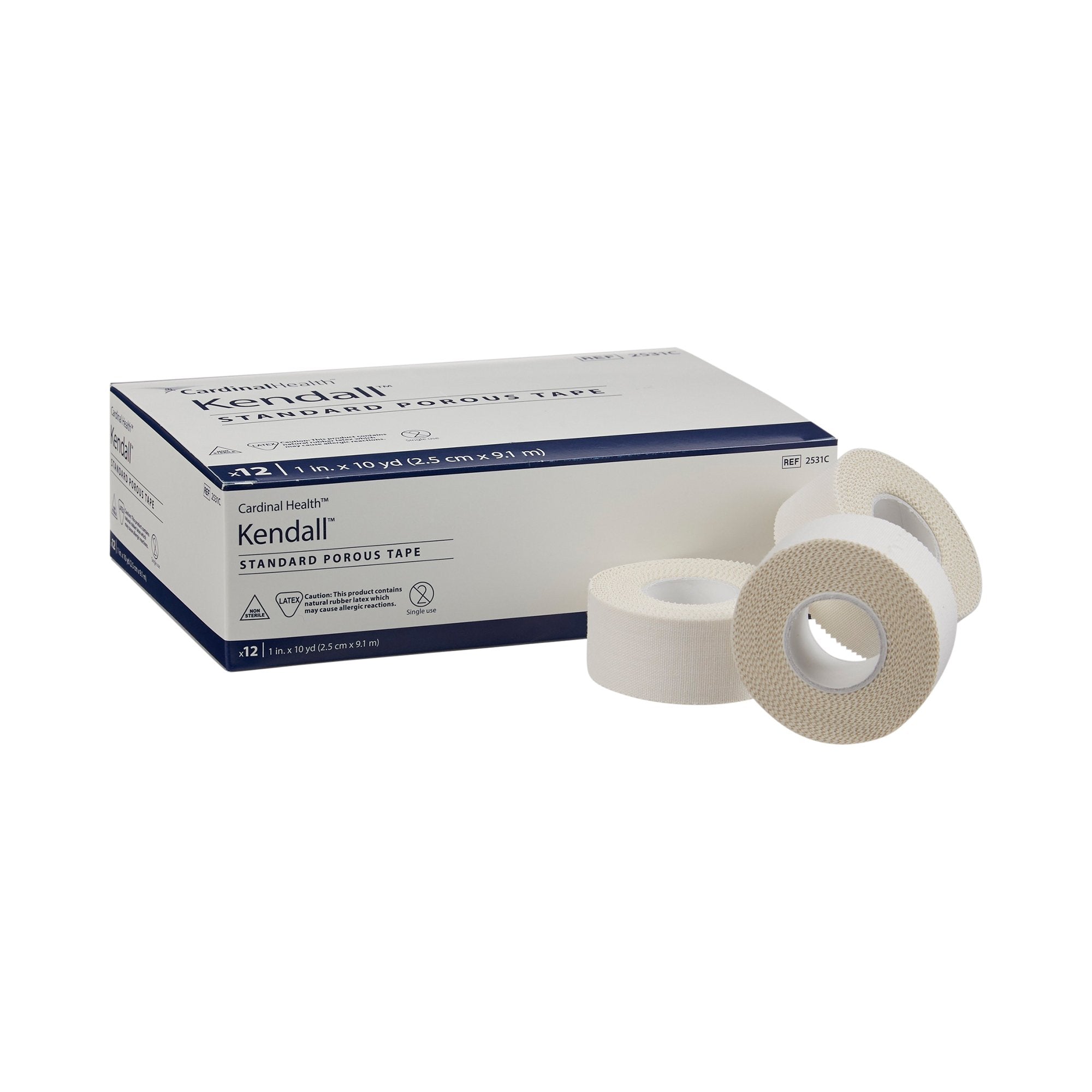 Medical Tape Kendall™ Standard Porous White 1 Inch X 10 Yard Cloth NonSterile