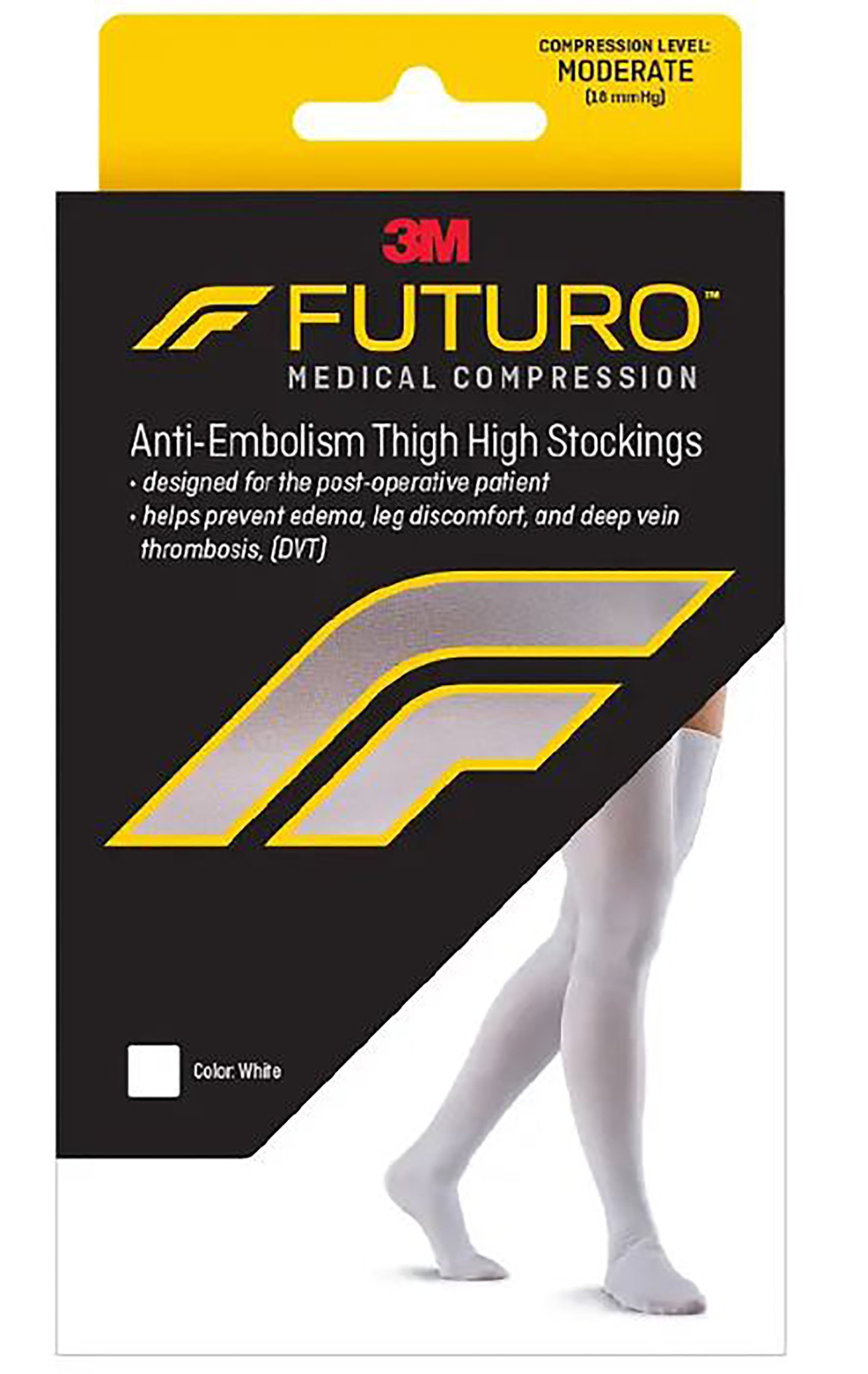 Anti-embolism Stocking 3M™ Futuro™ Thigh High Large / Regular White Closed Toe