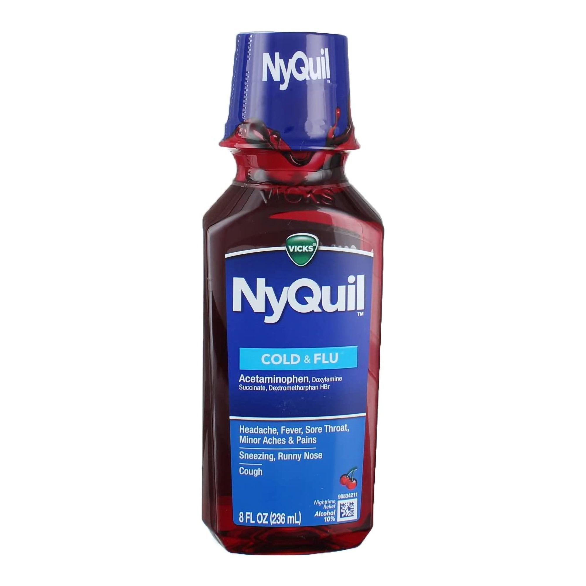 Cold and Cough Relief NyQuil® Cold & Flu 650 mg - 30 mg - 12.5 mg / 30 mL Strength Liquid 8 oz.