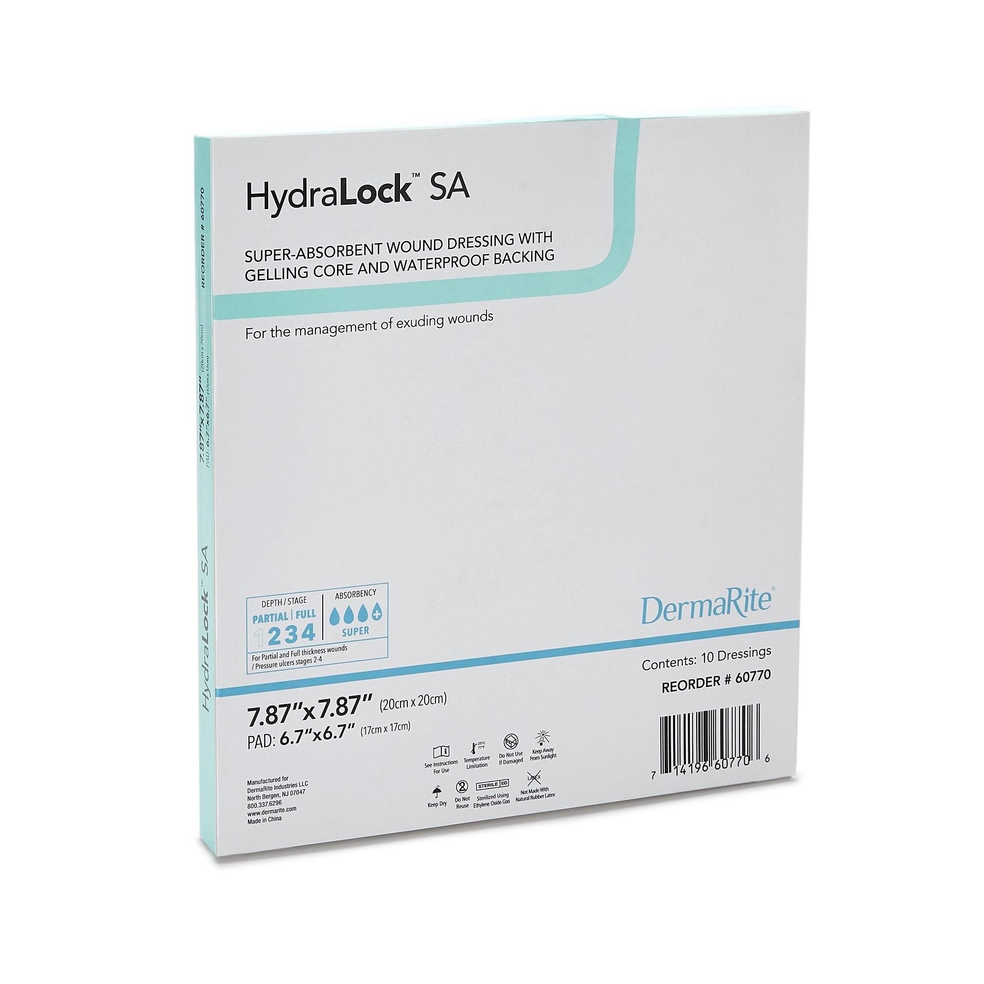 Super Absorbent Dressing HydraLock™ SA 7.87 X 7.87 Inch Square