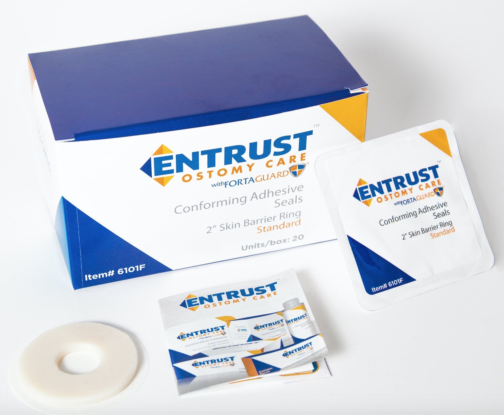 Skin Barrier Ring Entrust™ FortaGuard Moldable, Extended Wear Adhesive without Tape Without Flange Universal System 4 Inch Diameter