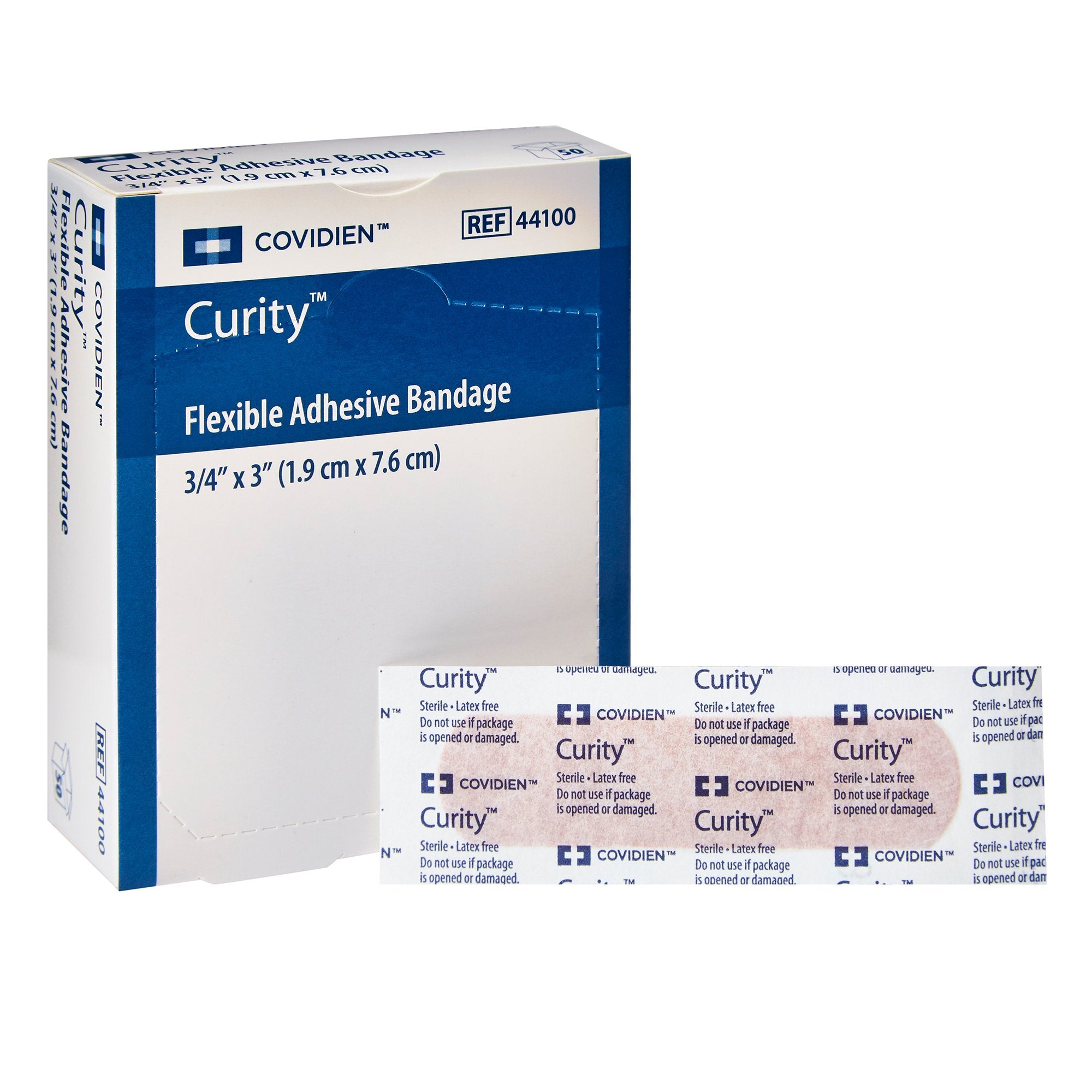 Adhesive Strip Curity™ 3/4 X 3 Inch Fabric Rectangle Tan Sterile