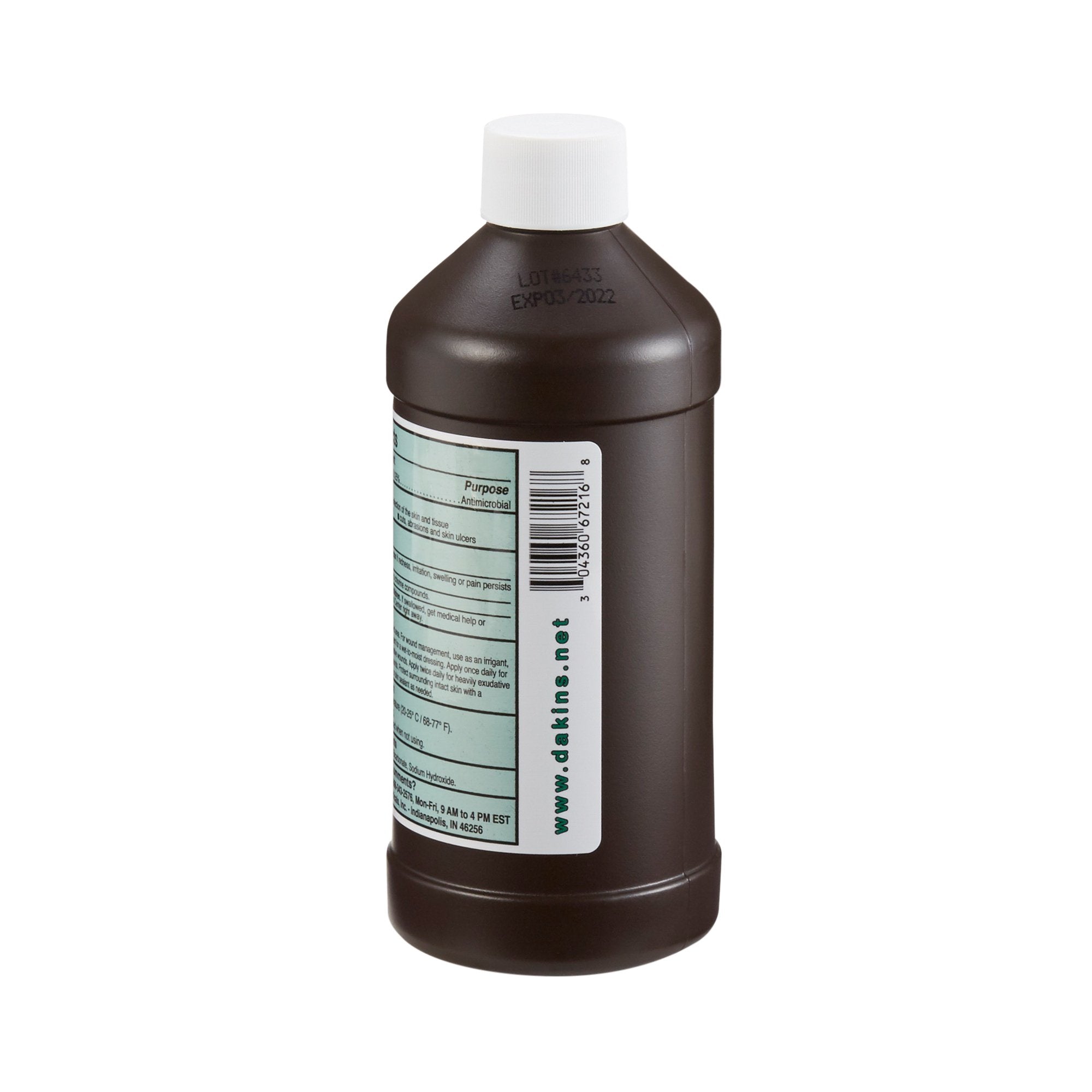 Wound Cleanser Dakin's® Solution Quarter Strength 16 oz. Twist Cap Bottle NonSterile Antimicrobial