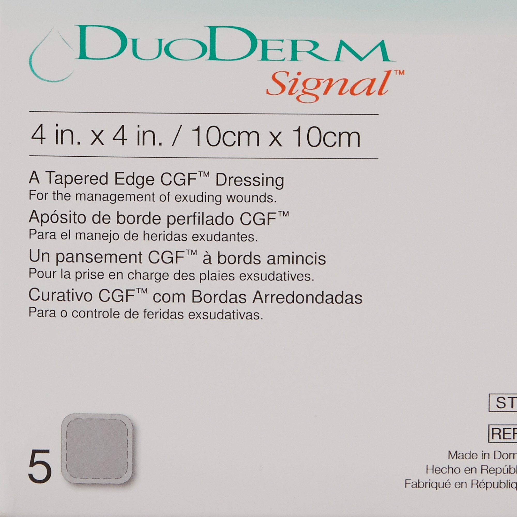 Hydrocolloid Dressing DuoDERM® Signal® 4 X 4 Inch Square