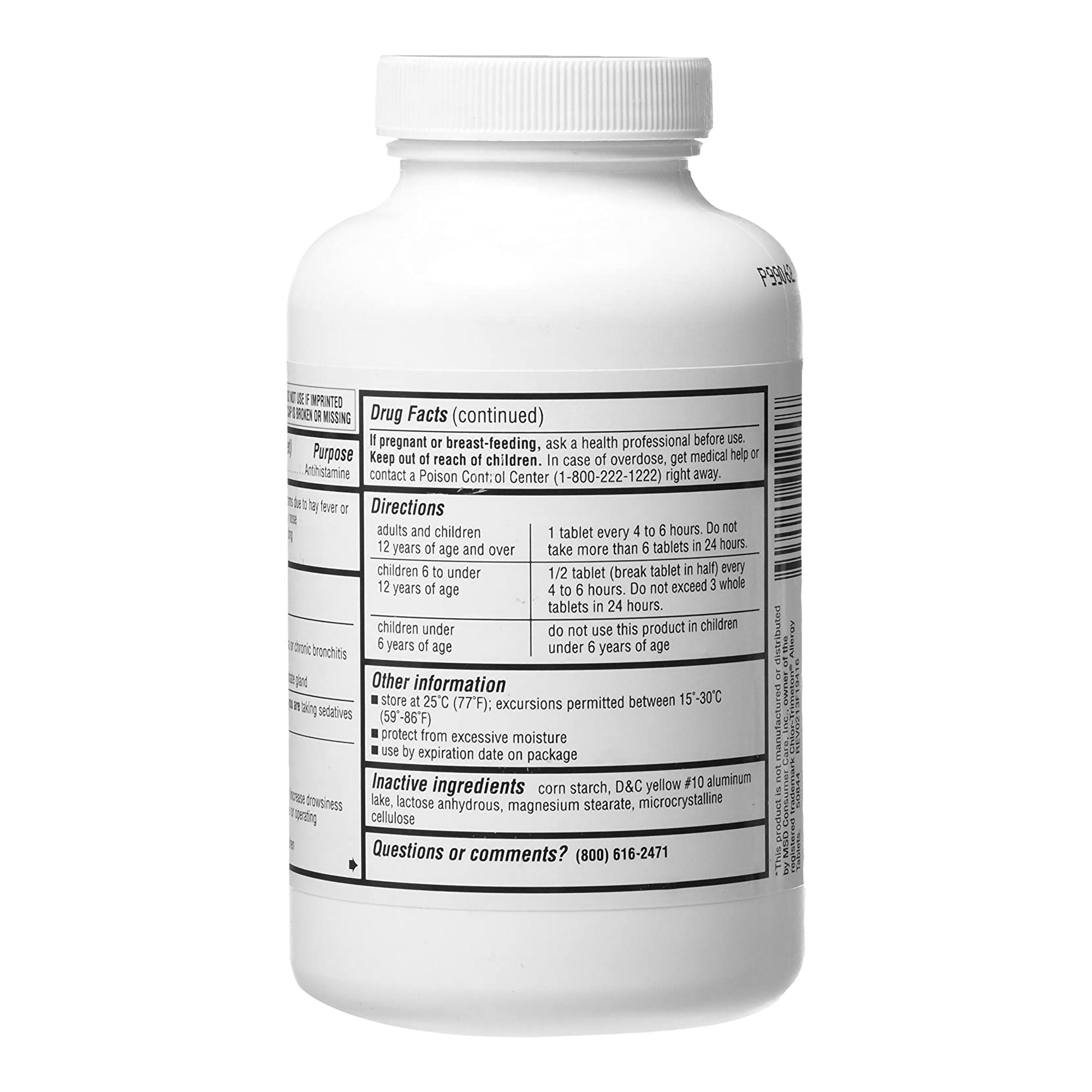 Allergy Relief Major® 4 mg Strength Tablet 1,000 per Bottle