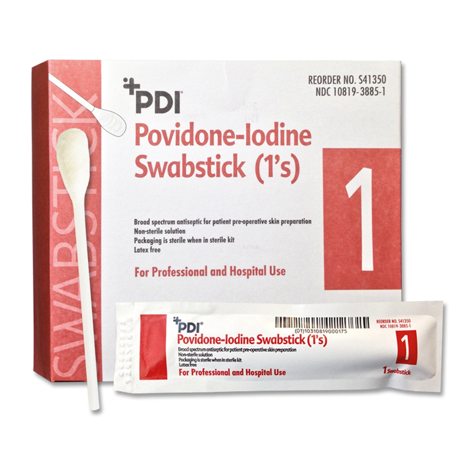 Impregnated Swabstick PDI® 10% Strength Povidone-Iodine Individual Packet NonSterile