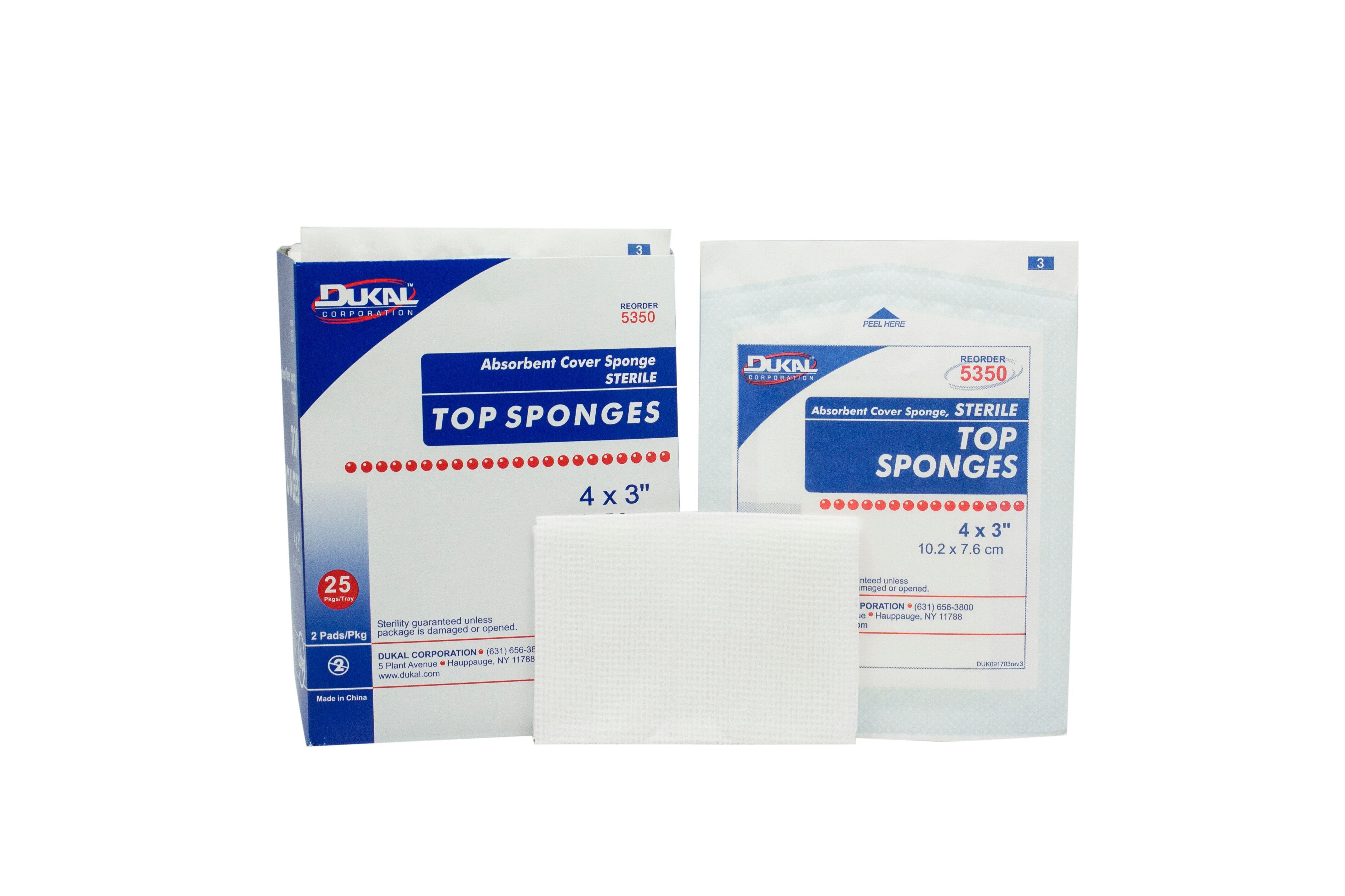 Nonwoven Sponge Dukal™ 3 X 4 Inch 2 per Pack Sterile 8-Ply Rectangle