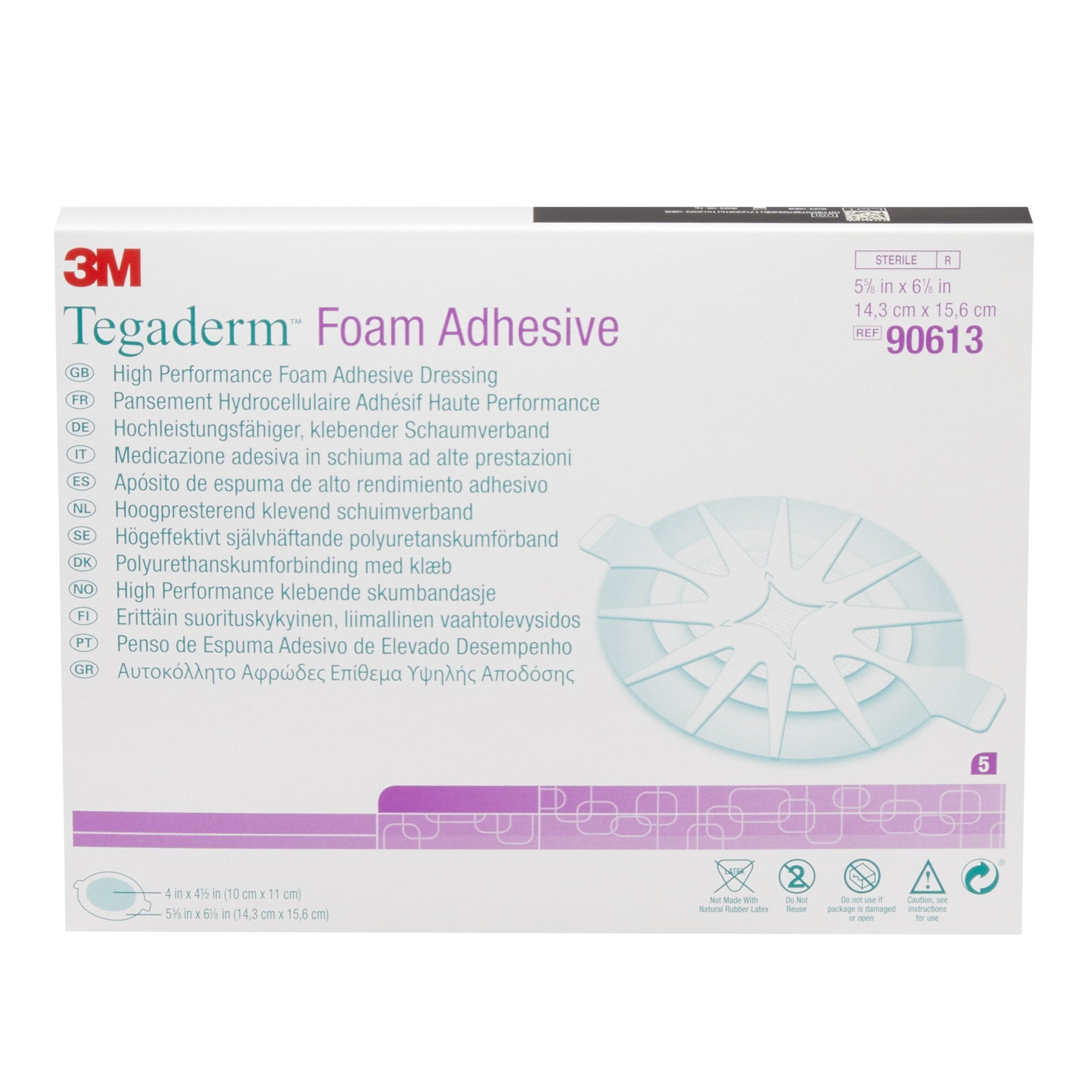 Foam Dressing 3M™ Tegaderm™ High Performance 5-5/8 X 6-1/8 Inch With Border Film Backing Acrylic Adhesive Oval Sterile