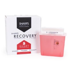 Mailback Sharps Container Sharps Recovery System™ Translucent Red Base 12-1/4 L X 4-3/4 W X 10-1/2 H Horizontal Entry 1.35 Gallon