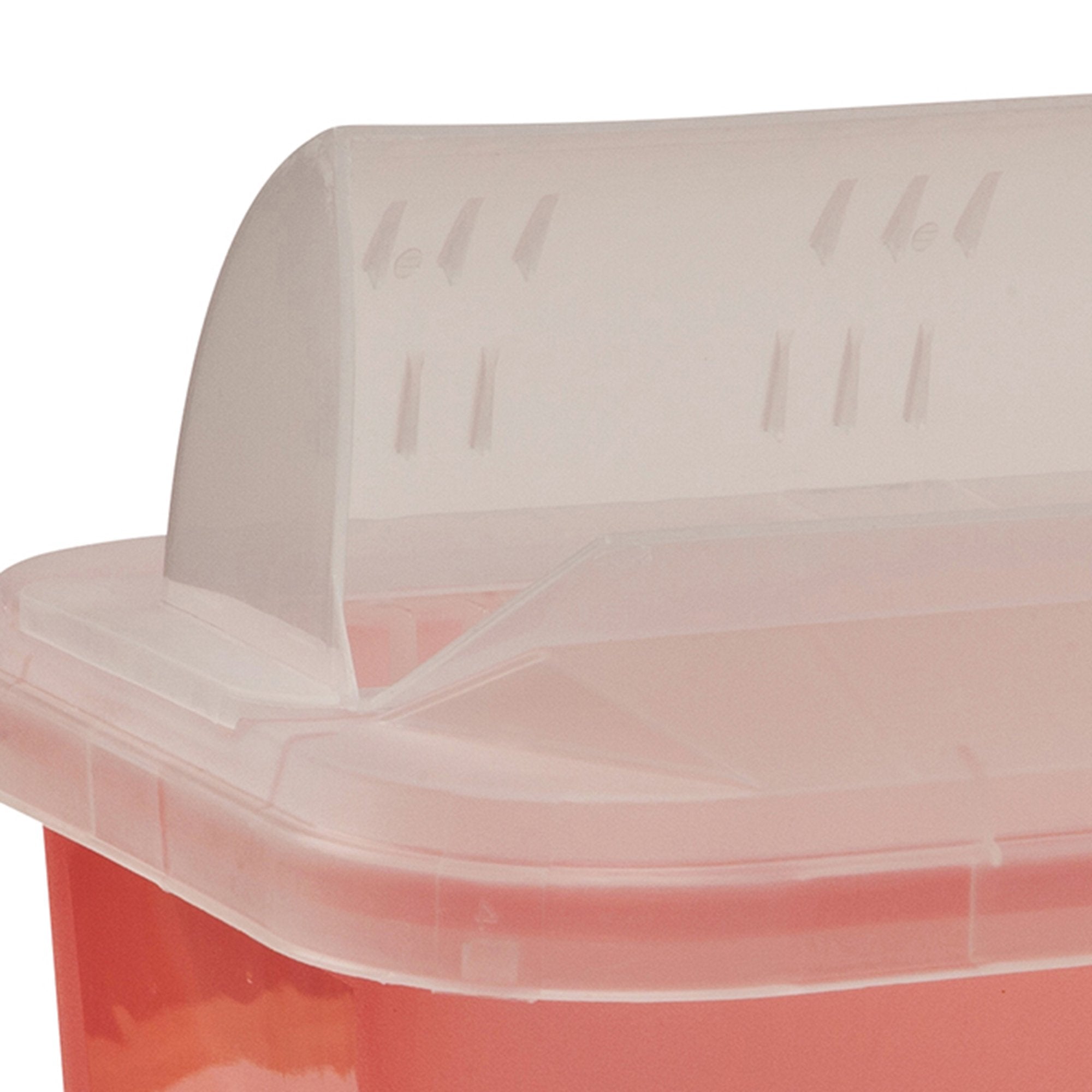 Sharps Container SharpSafety™ Translucent Red Base 10 H X 10-1/2 W X 7-1/4 D Inch Horizontal Entry 2 Gallon