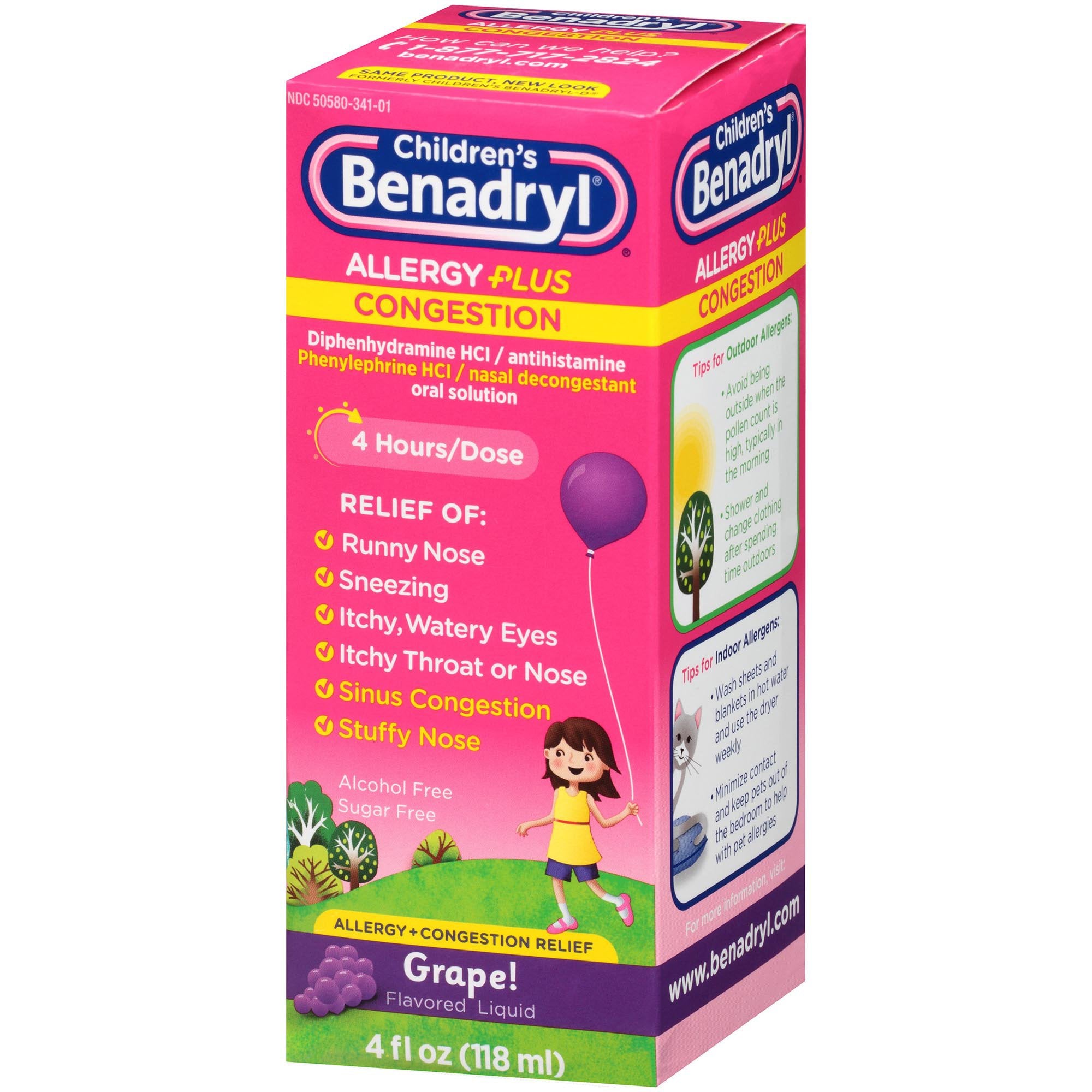Children's Allergy Relief Children’s BENADRYL® Allergy Plus Congestion 12.5 mg Strength Liquid 4 oz.