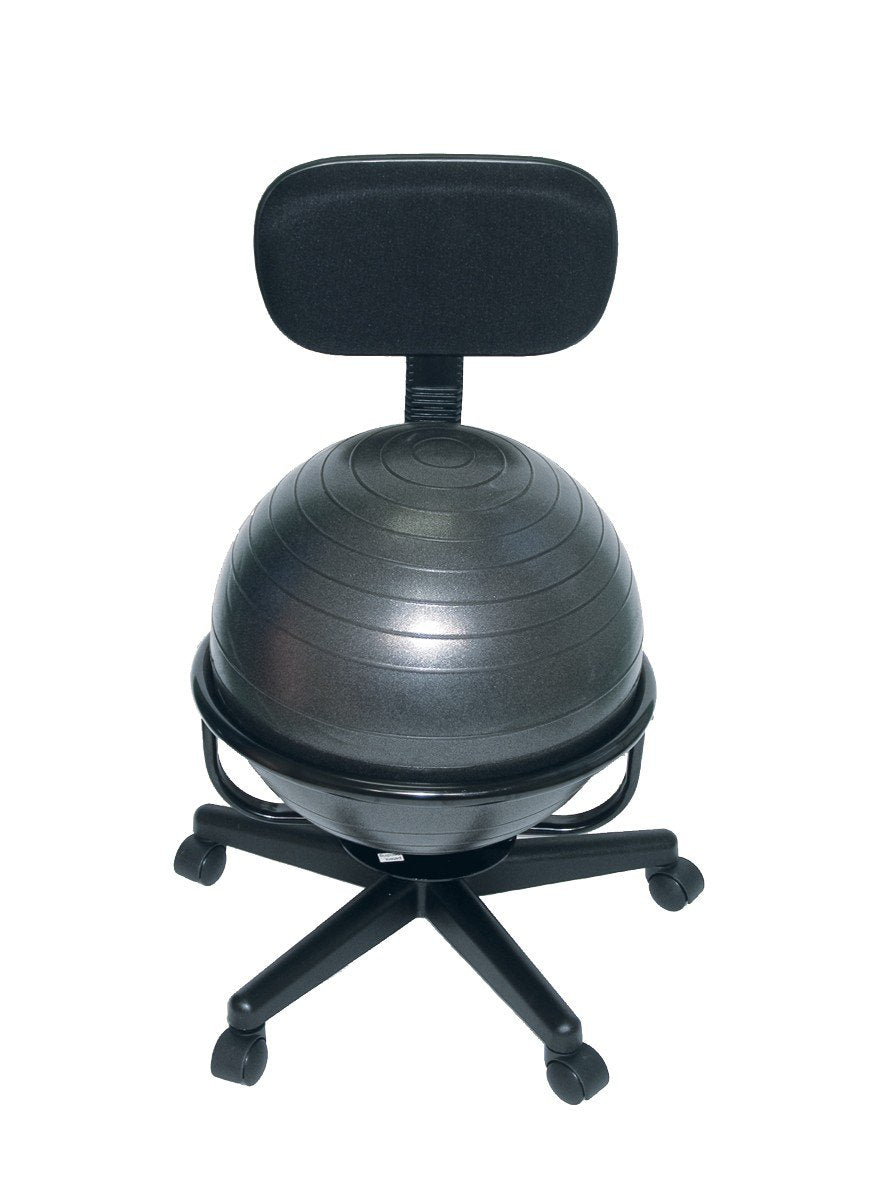 Ball Chair with Back CanDo® Black One Size Fits Most