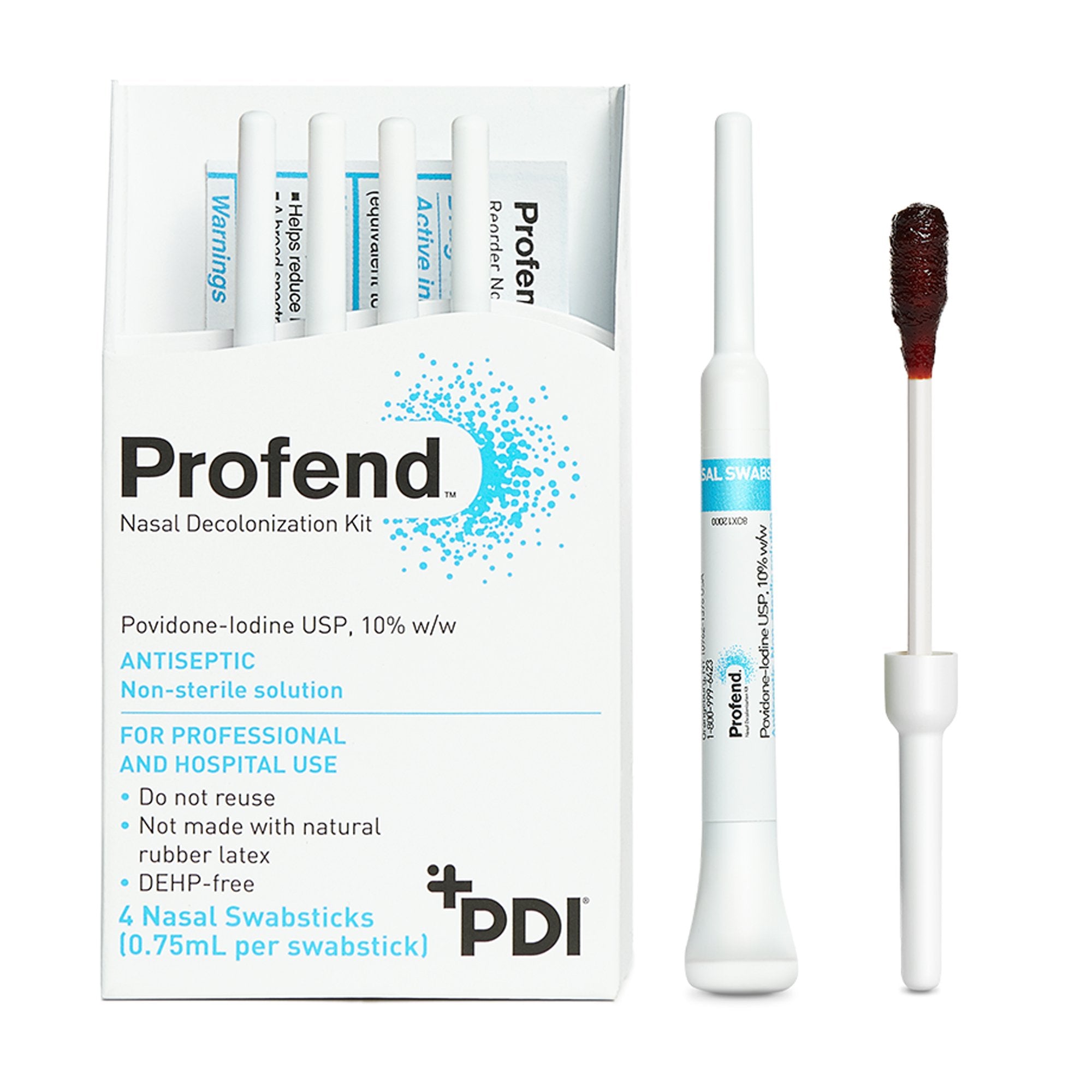 Impregnated Nasal Swabstick Kit Profend® Povidone-Iodine NonSterile 4 per Pack