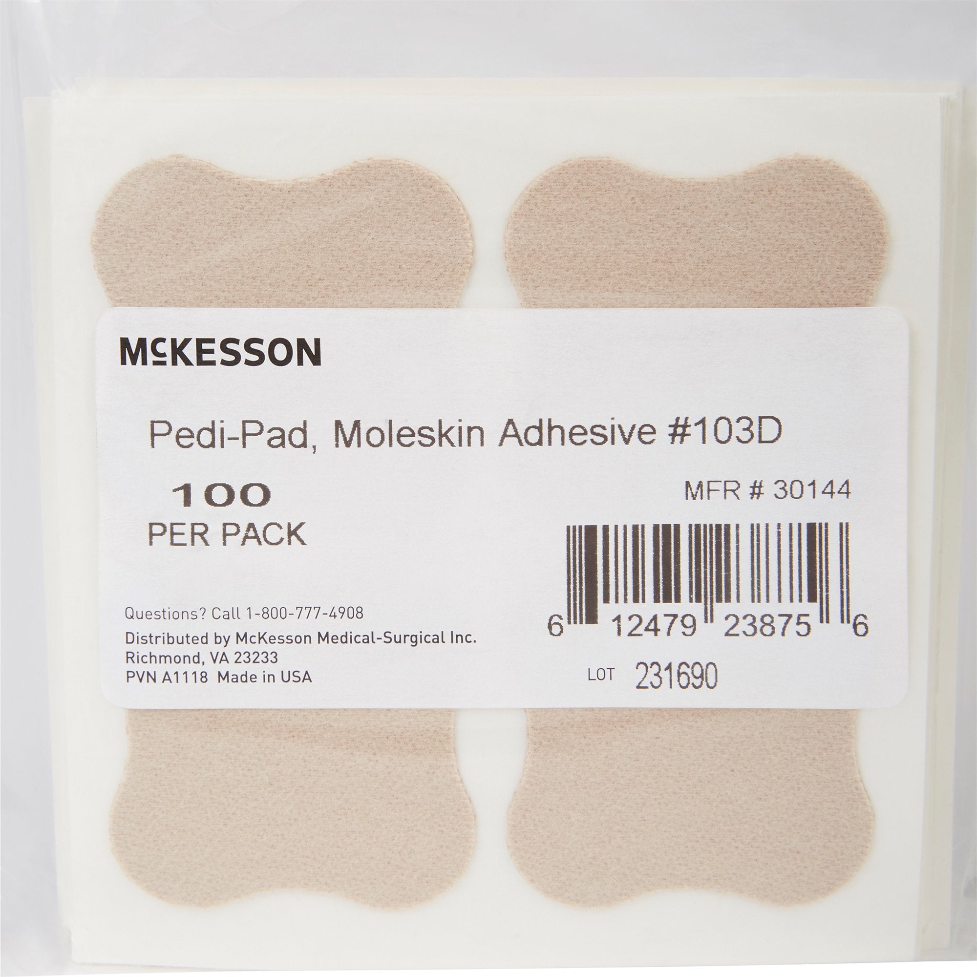 Protective Pad McKesson Pedi-Pad Size 103-D Adhesive Foot