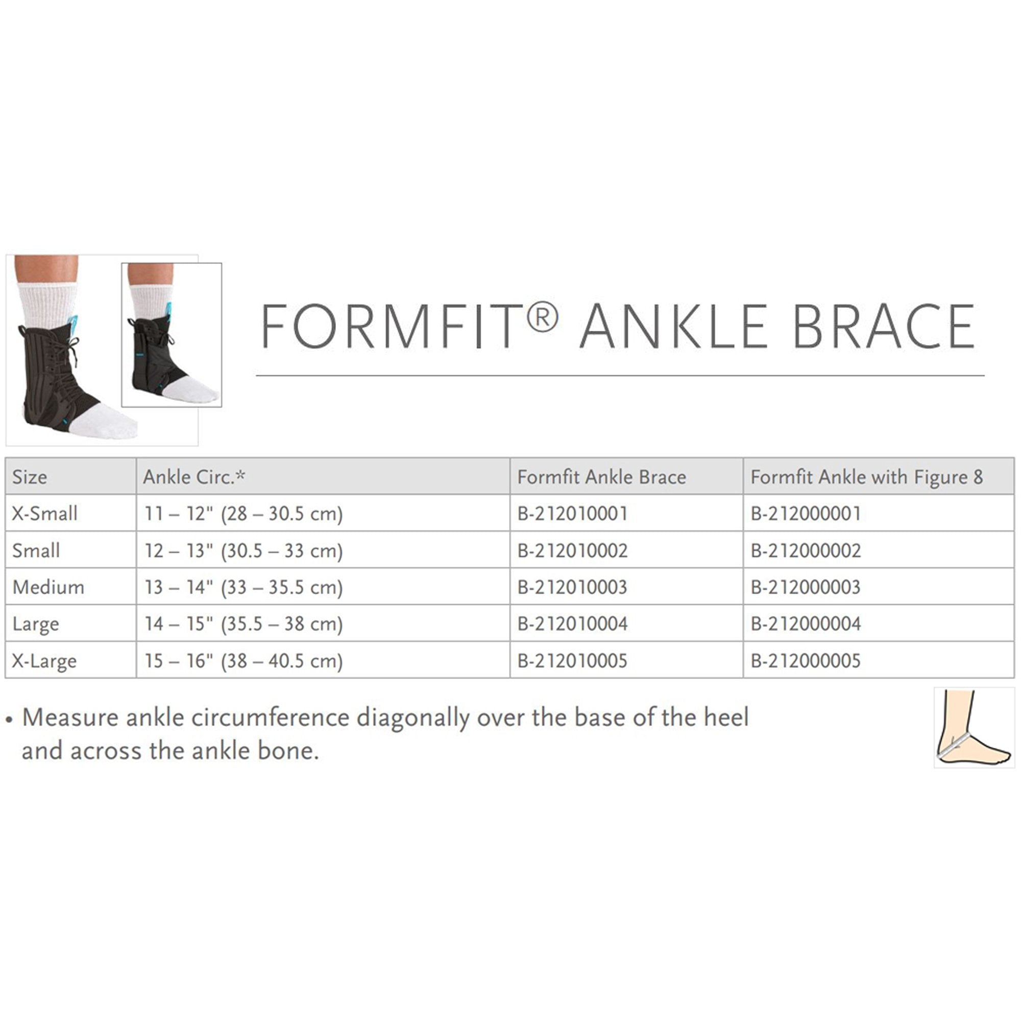 Ankle Brace with Figure 8 Ossur® FormFit® X-Small Lace-Up / Figure-8 Strap Foot