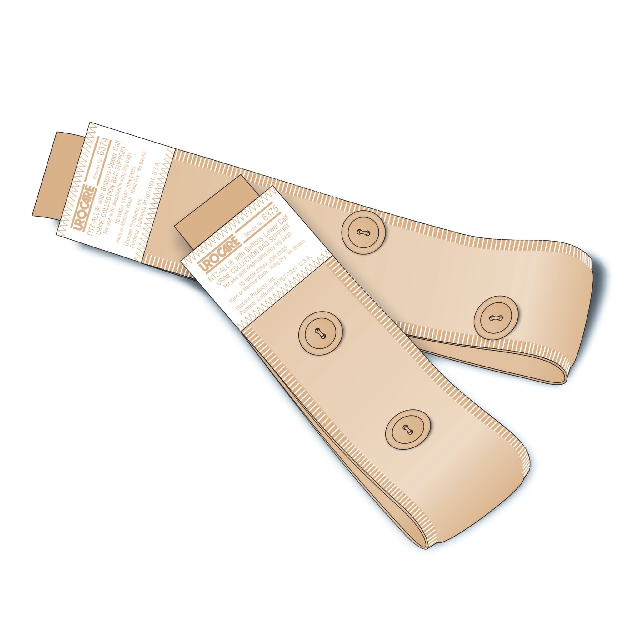 Fabric Leg Straps with Buttons Fitz-All® Upper Fits Up to 24 Inch, Lower Fits Up to 18 Inch, NonSterile