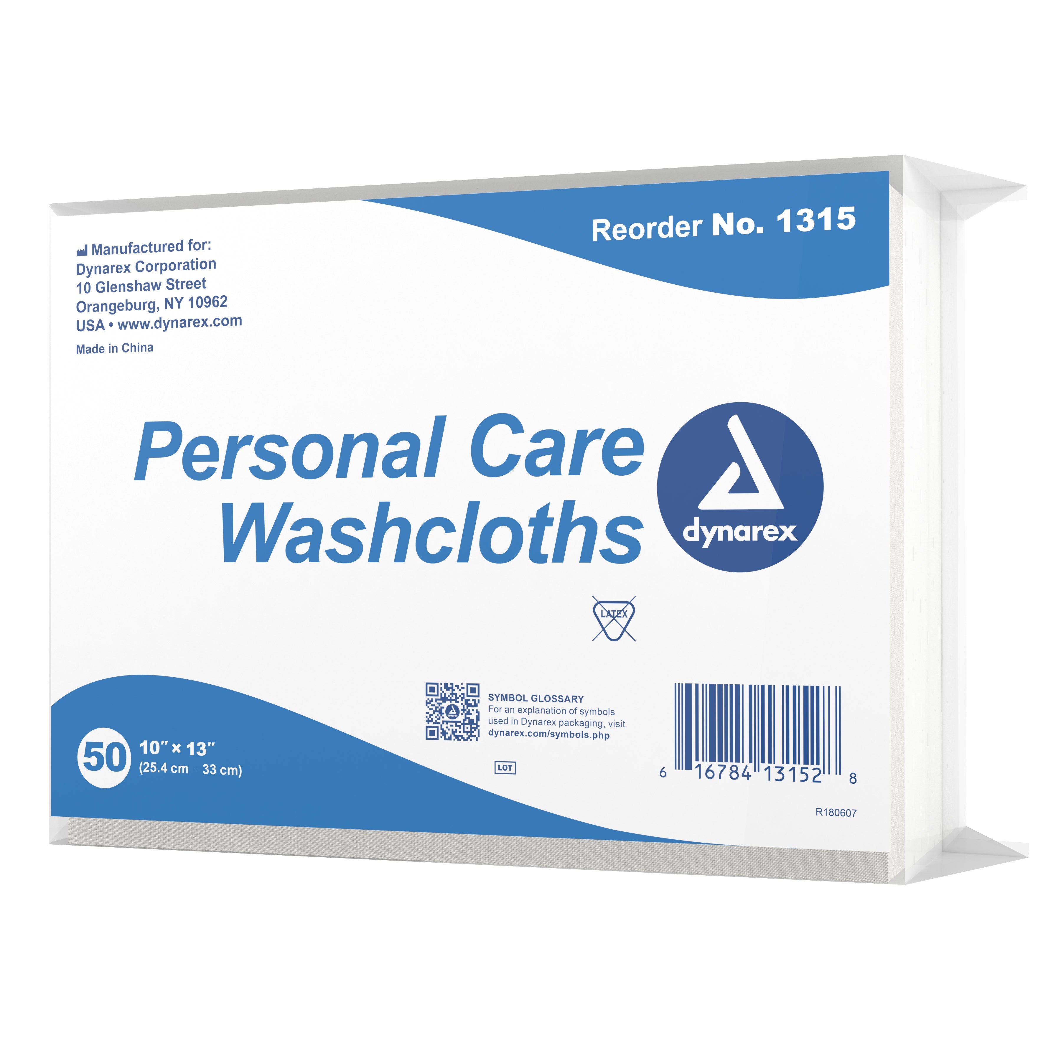 Washcloth Dynarex® 10 X 13 Inch White Disposable