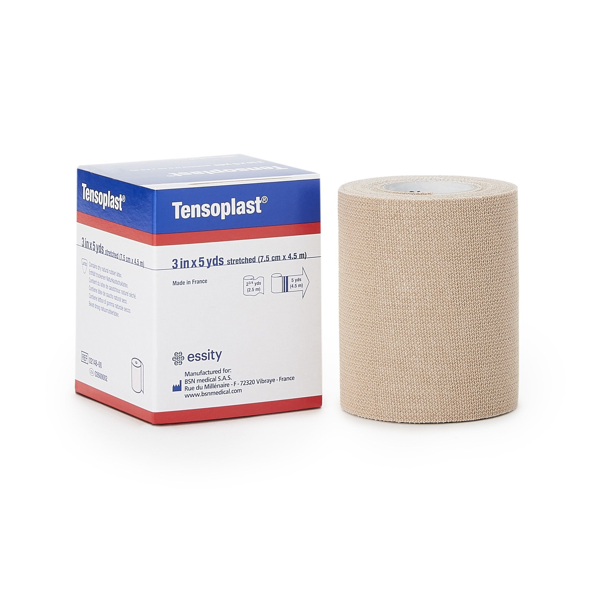 Elastic Adhesive Bandage Tensoplast® 3 Inch X 5 Yard No Closure Tan NonSterile Medium Compression