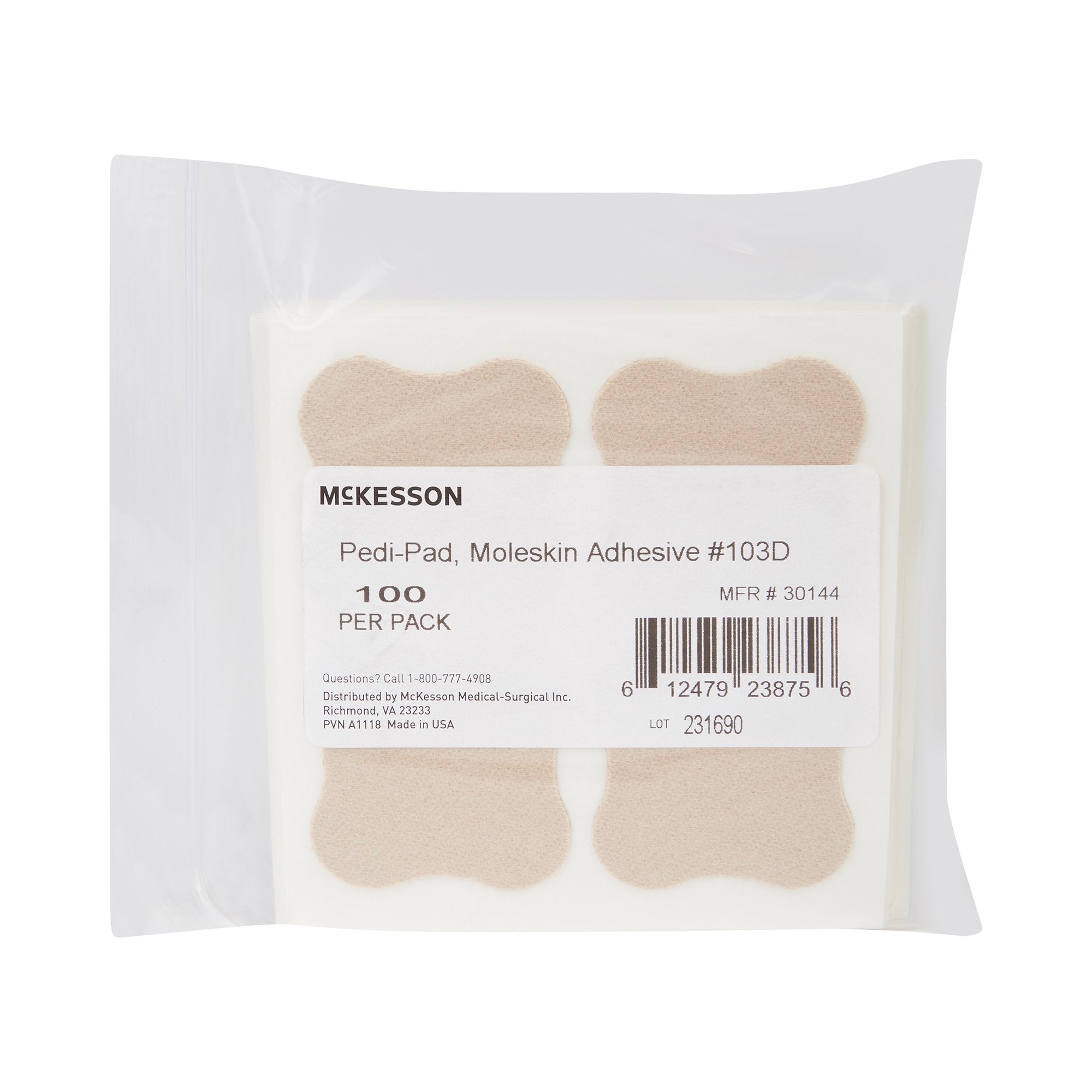 Protective Pad McKesson Pedi-Pad Size 103-D Adhesive Foot