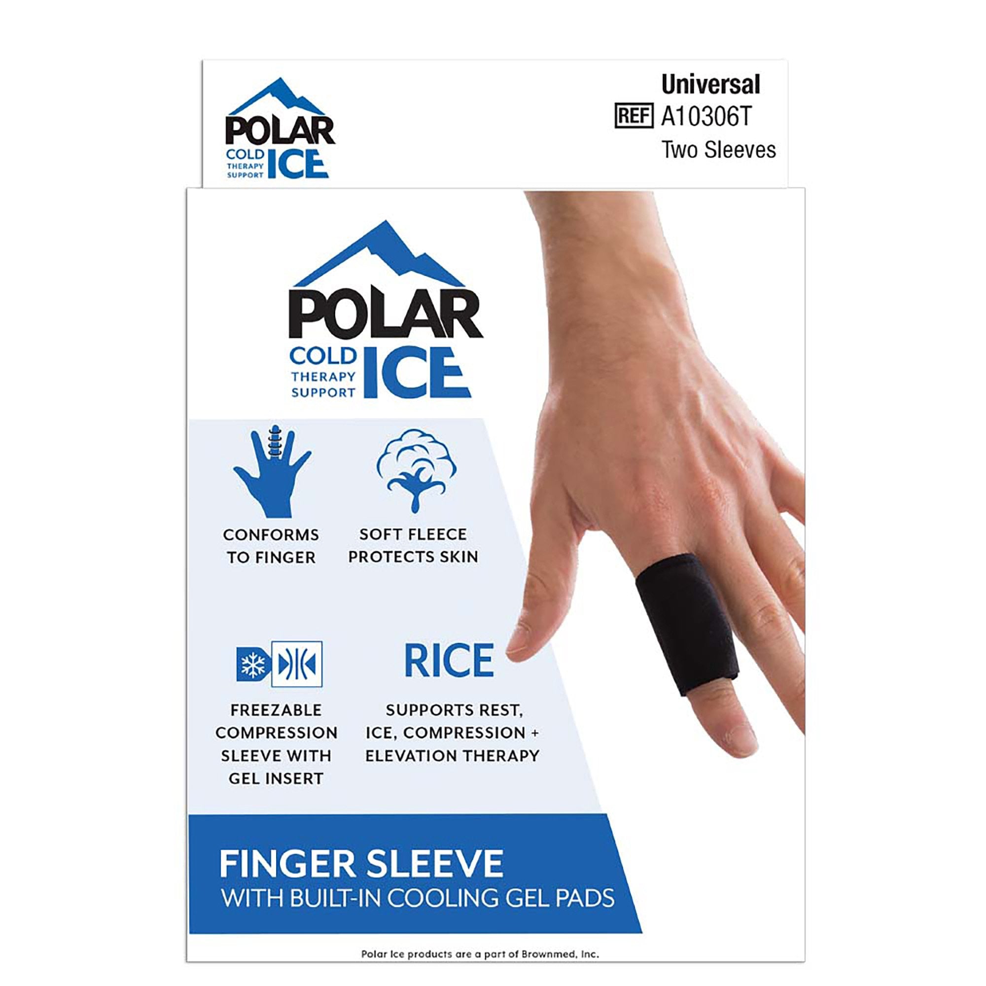 Finger Sleeve with Cooling Pad Polar Ice® Adult One Size Fits Most Pull-On Finger Black