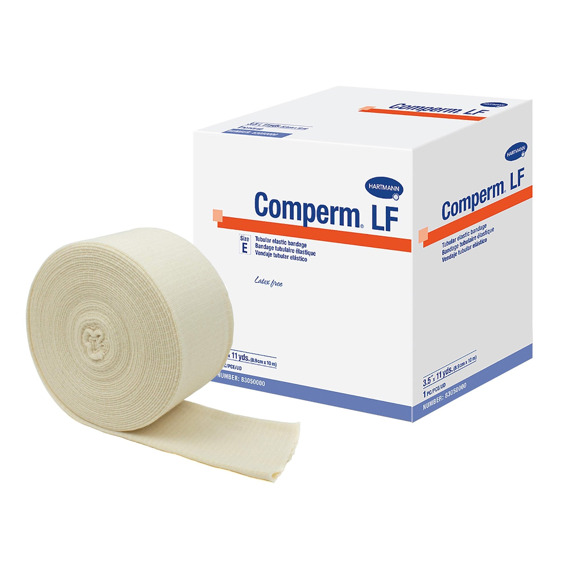 Elastic Tubular Support Bandage Comperm® 3-1/2 Inch X 11 Yard Pull On Natural NonSterile Size E Standard Compression