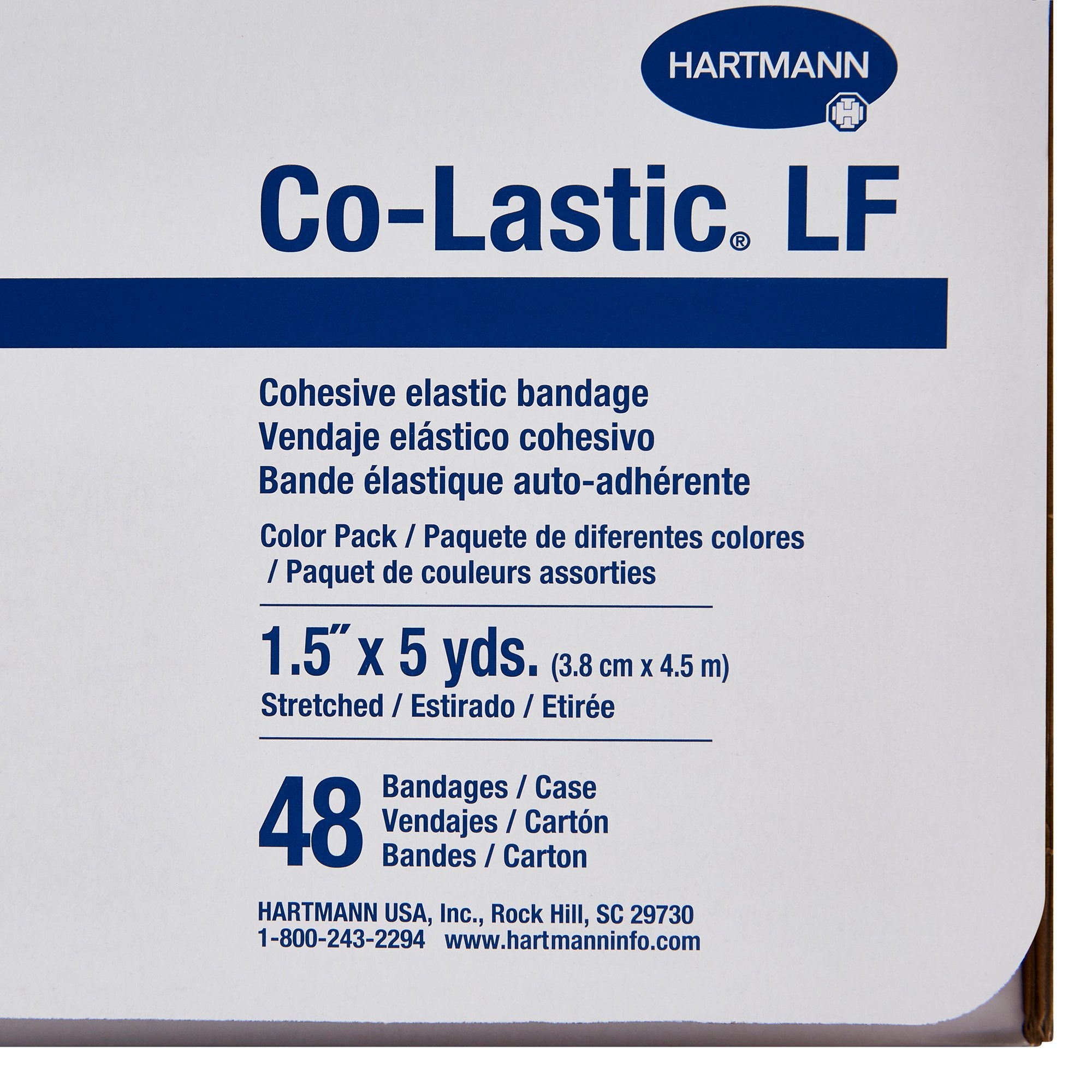 Cohesive Bandage Co-Lastic® 1-1/2 Inch X 5 Yard Self-Adherent Closure Assorted Colors NonSterile Standard Compression