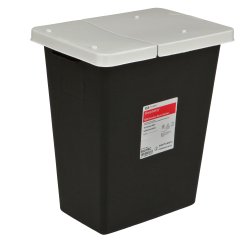 RCRA Waste Container SharpSafety™ Black Base 17-3/4 H X 11 D X 15-1/2 W Inch Vertical Entry 8 Gallon