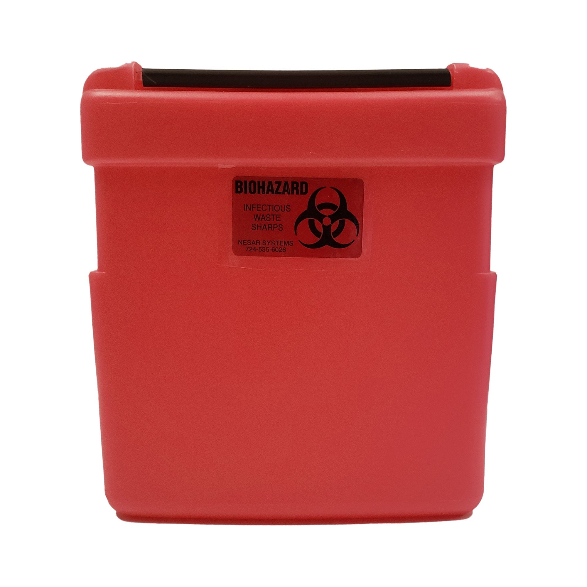 Replacement Radioactive Sharps Container Nesar Systems Red Base 8-1/2 L X 4 D X 9 H Inch Horizontal Entry 1 Gallon