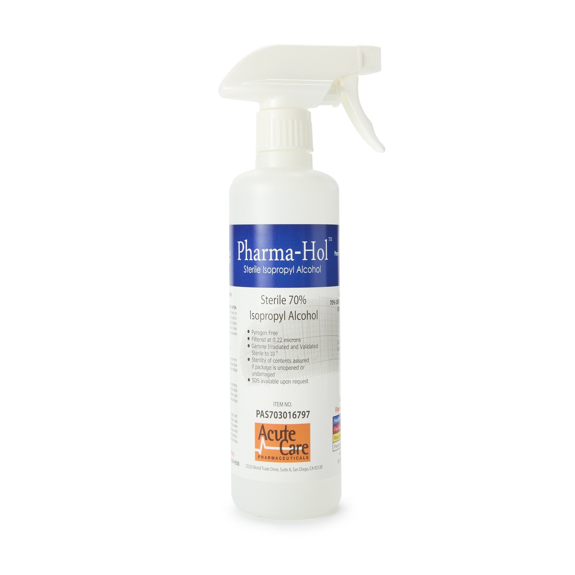 Pharma-Choice™ Pharma-Hol™ Surface Disinfectant Cleaner Alcohol Based Pump Spray Liquid 16 oz. Bottle Alcohol Scent Sterile