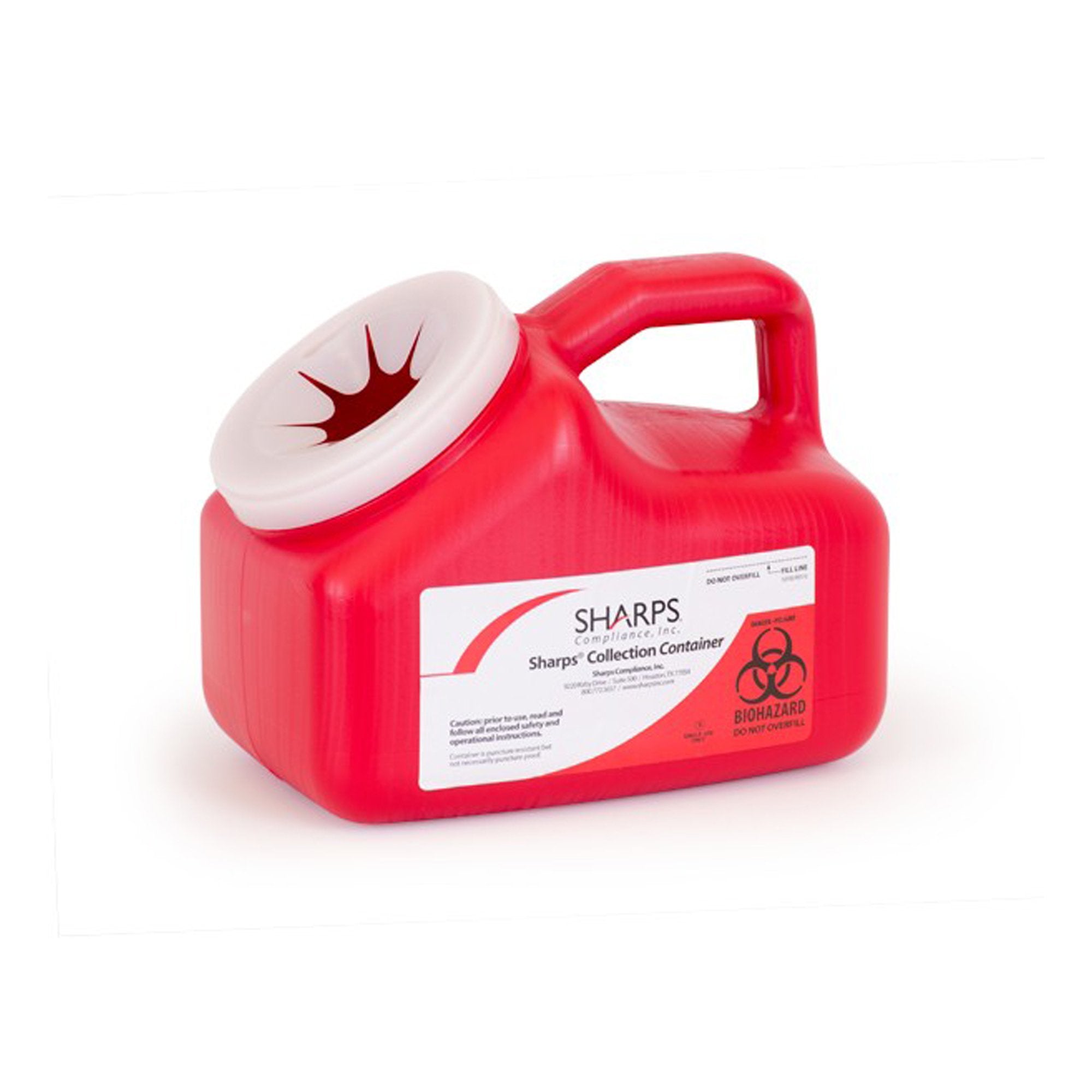 Mailback Sharps Container Mail System® Pro-Tec® Red Base 9 L X 6 W X 7-1/2 H Inch Vertical Entry 1 Gallon