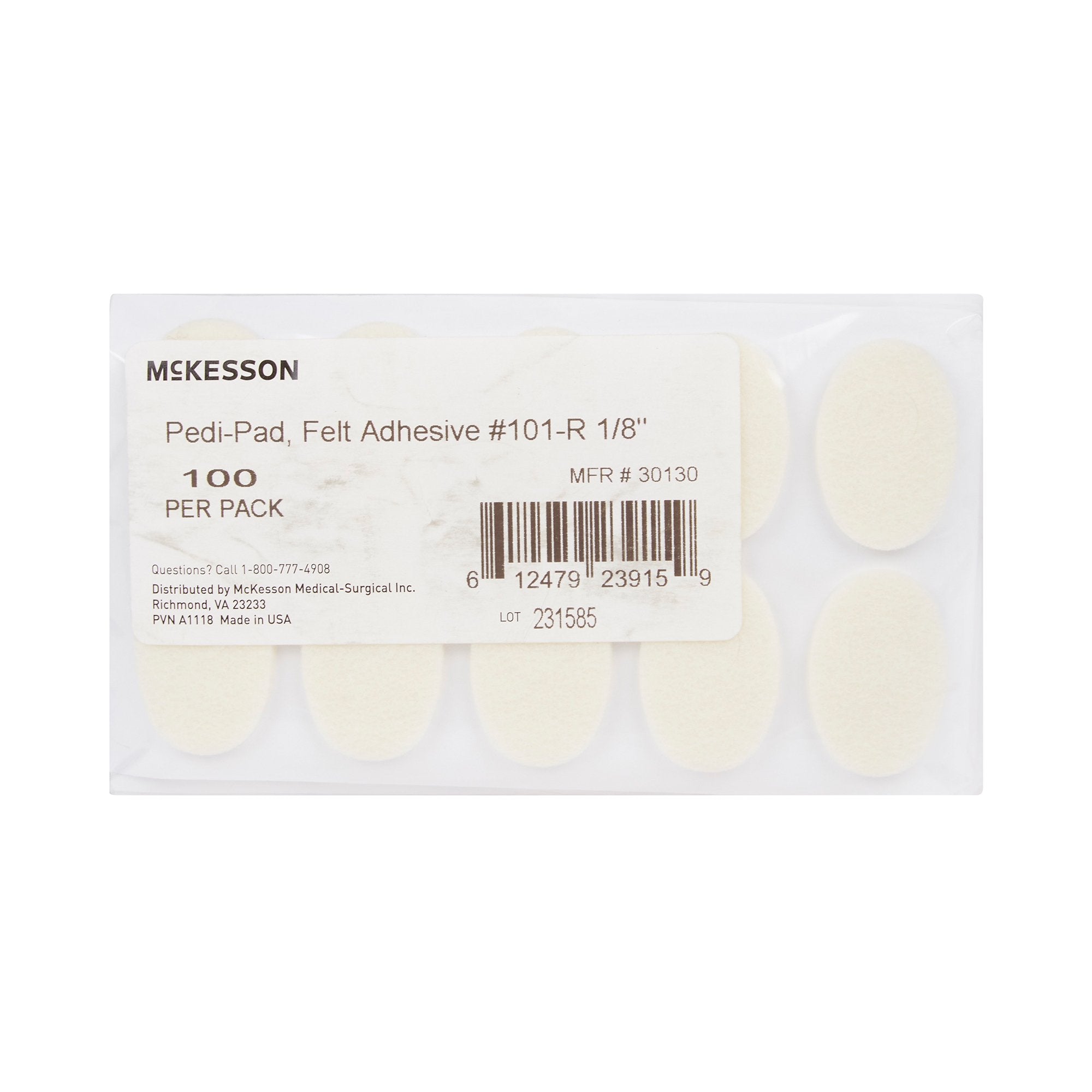 Protective Pad McKesson Pedi-Pad Size 101-Regular Adhesive Foot