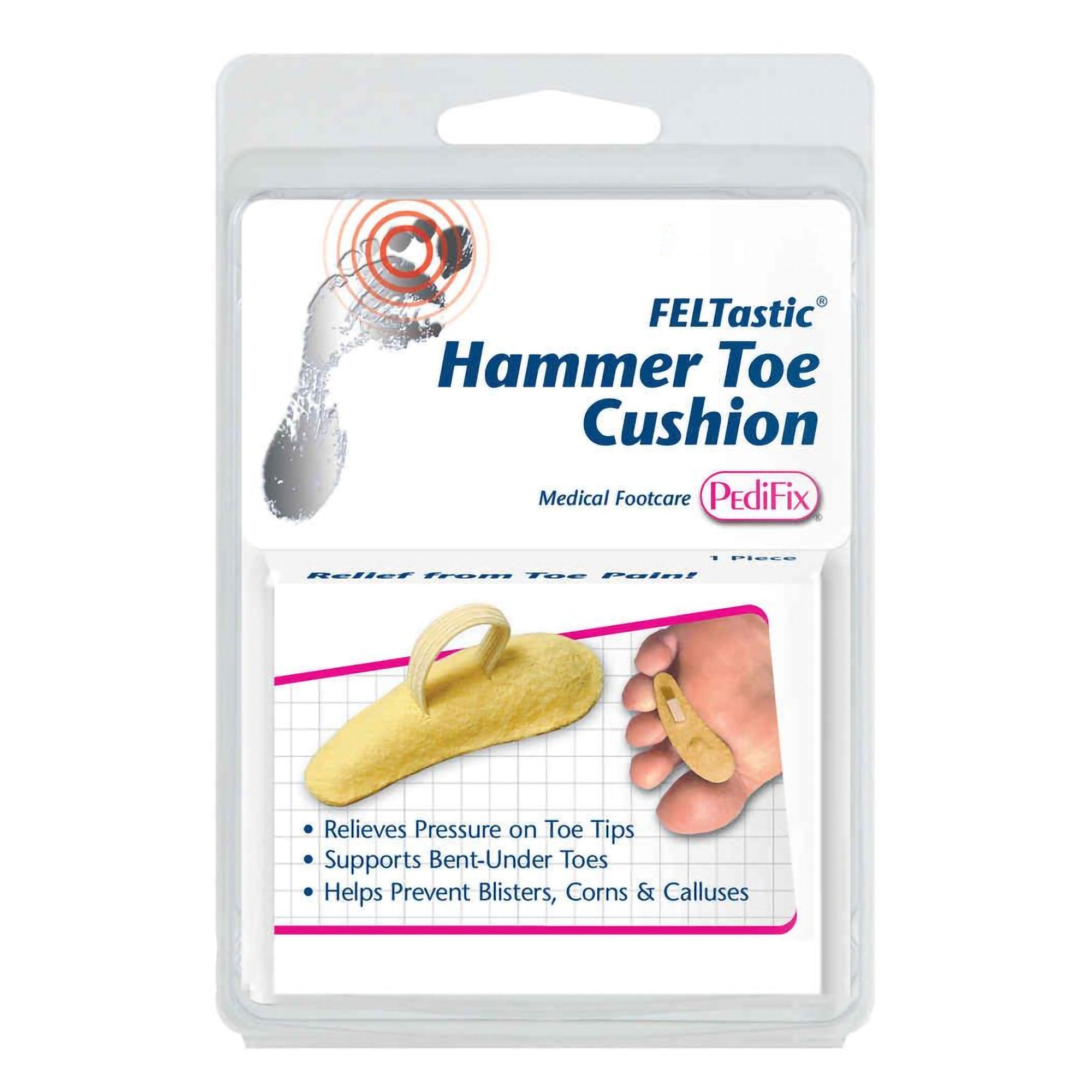 Hammer Toe Cushion FELTastic® Large Pull-On Male 9 to 10 / Female 11+ Left Foot