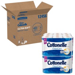 Toilet Tissue Kleenex® Cottonelle® Clean Care White 1-Ply Standard Size Cored Roll 170 Sheets 4-1/5 X 4 Inch