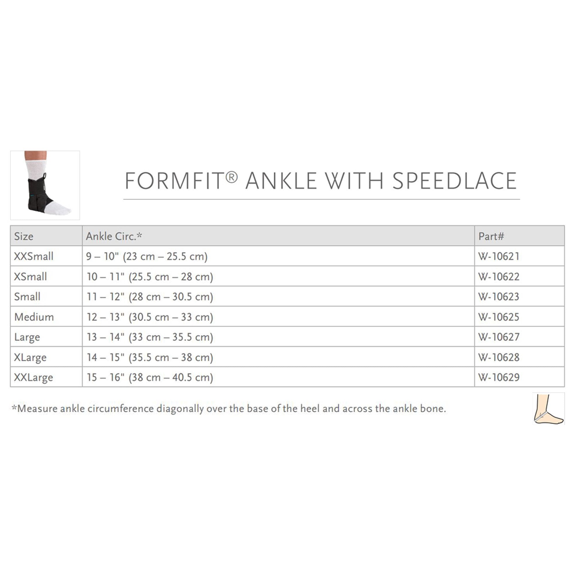 Ankle Brace with Speed Lace Ossur® FormFit® X-Large Lace-Up / Figure-8 Strap Foot