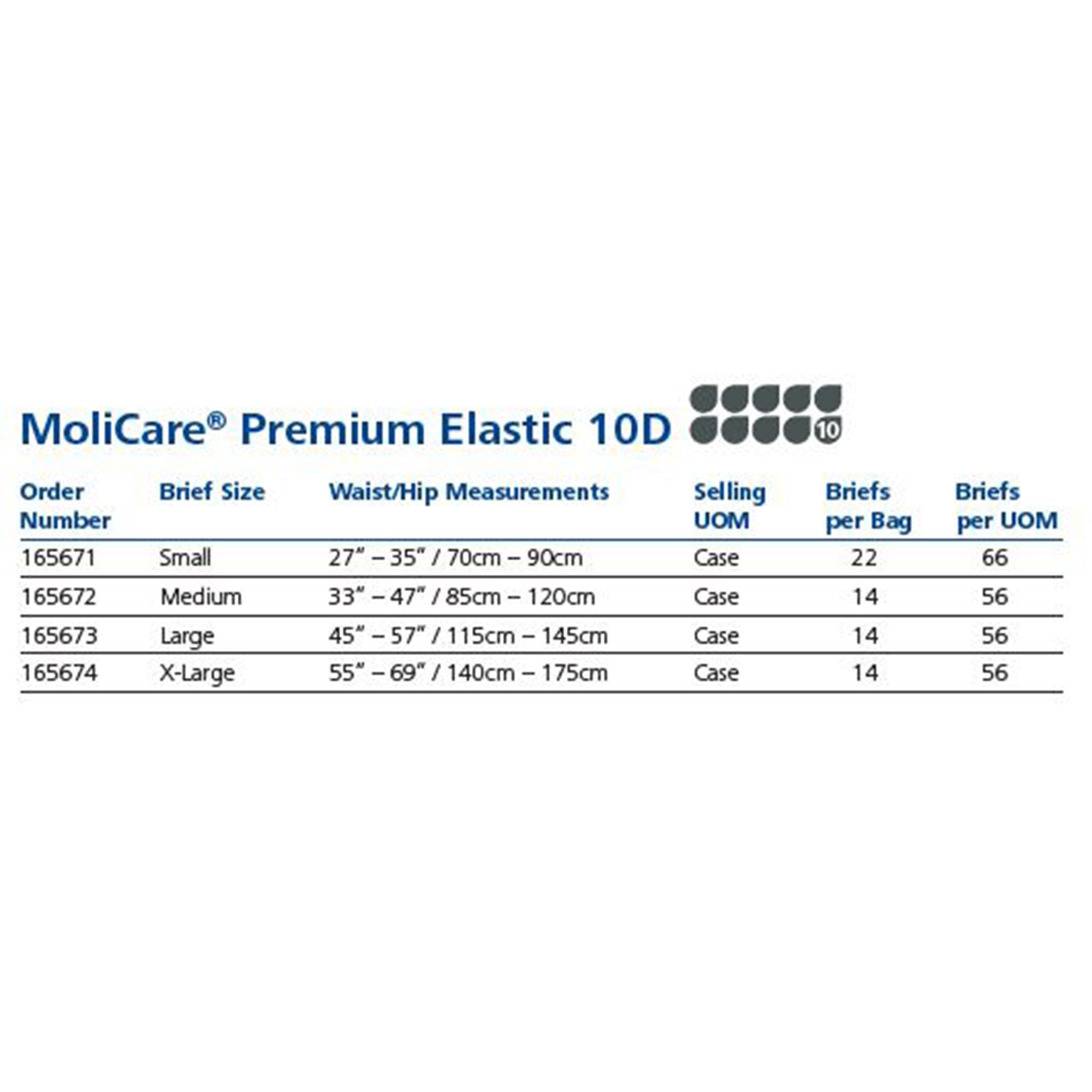 Unisex Adult Incontinence Brief MoliCare® Premium Elastic 10D Large Disposable Heavy Absorbency