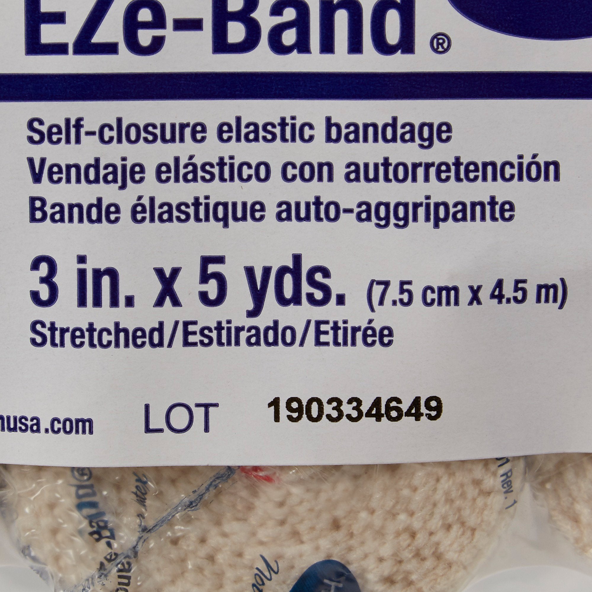 Elastic Bandage EZe-Band® LF 3 Inch X 5 Yard Double Hook and Loop Closure Tan NonSterile Standard Compression