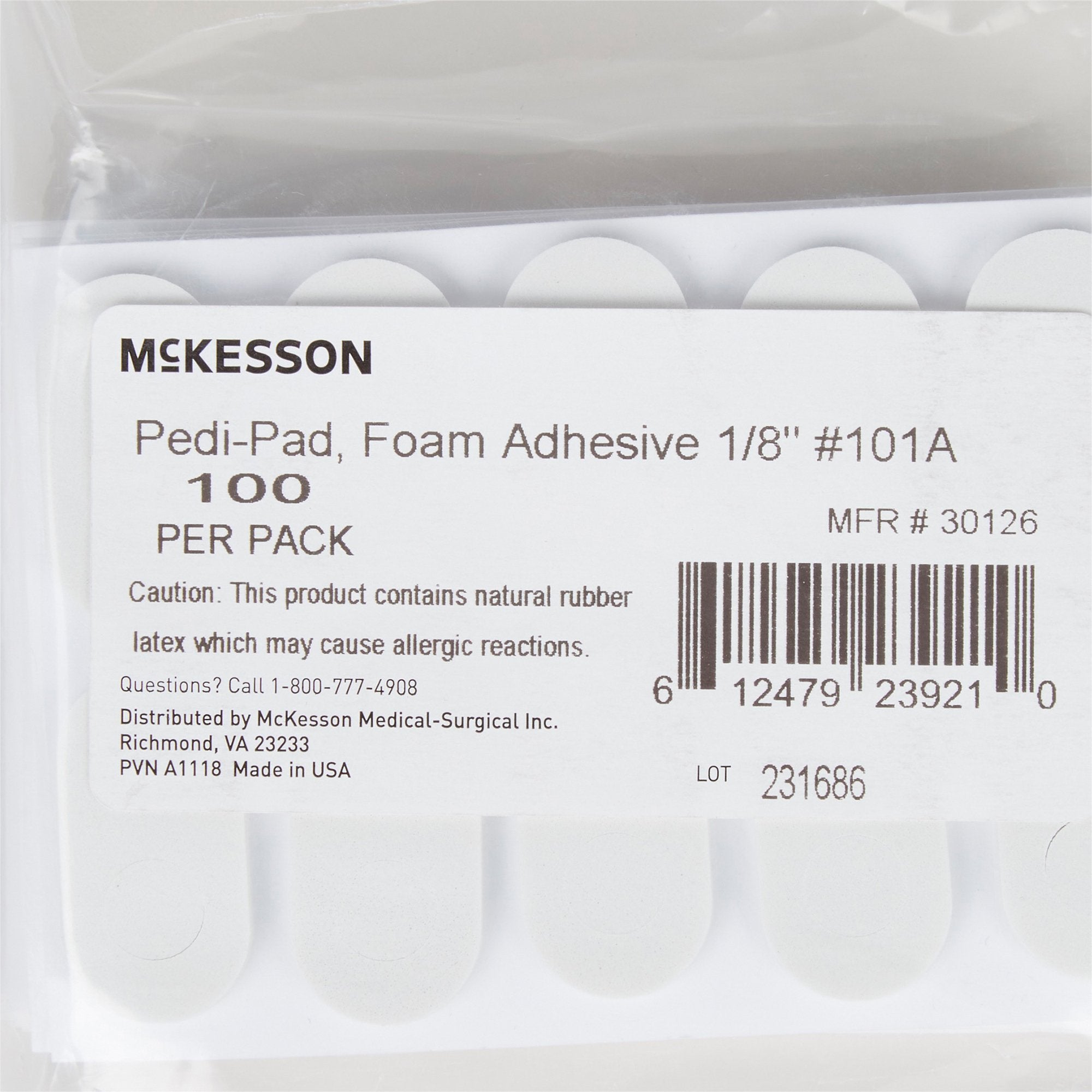 Protective Pad McKesson Pedi-Pad Size 101-A Adhesive Foot