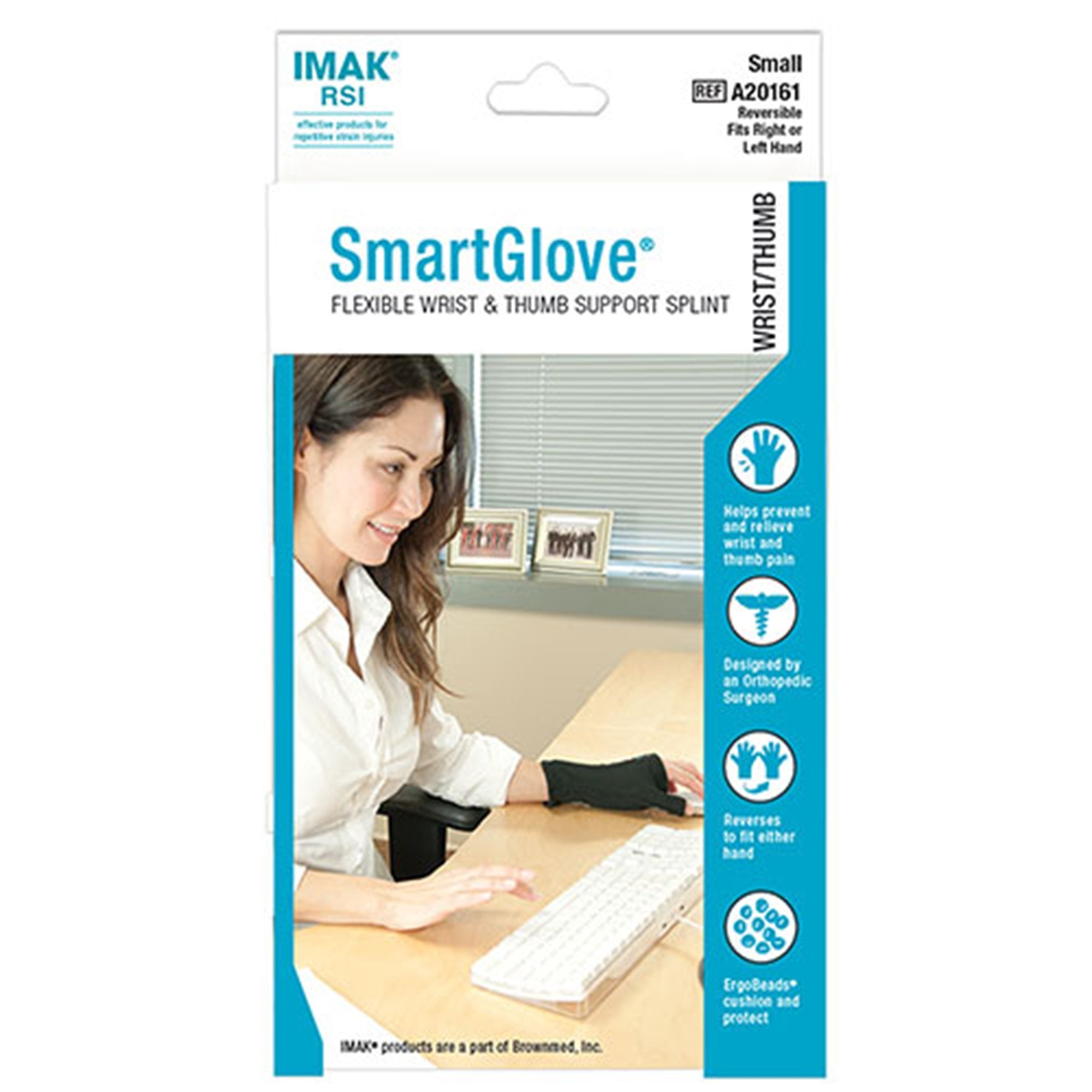 Support Gloves with Thumb Extension IMAK® RSI SmartGlove Fingerless Small Over-the-Wrist Length Ambidextrous Cotton / Lycra®