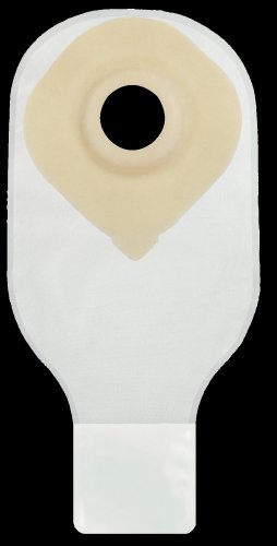 Ostomy Pouch Securi-T USA One-Piece System 12 Inch Length Convex, Pre-Cut 1-1/8 Inch Stoma Drainable